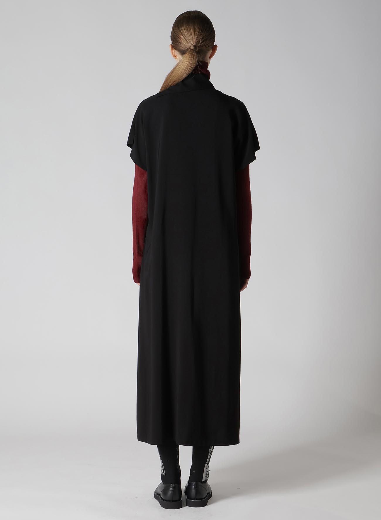 HARD TWISTED GABARDINE FRENCH SLEEVE DRESS