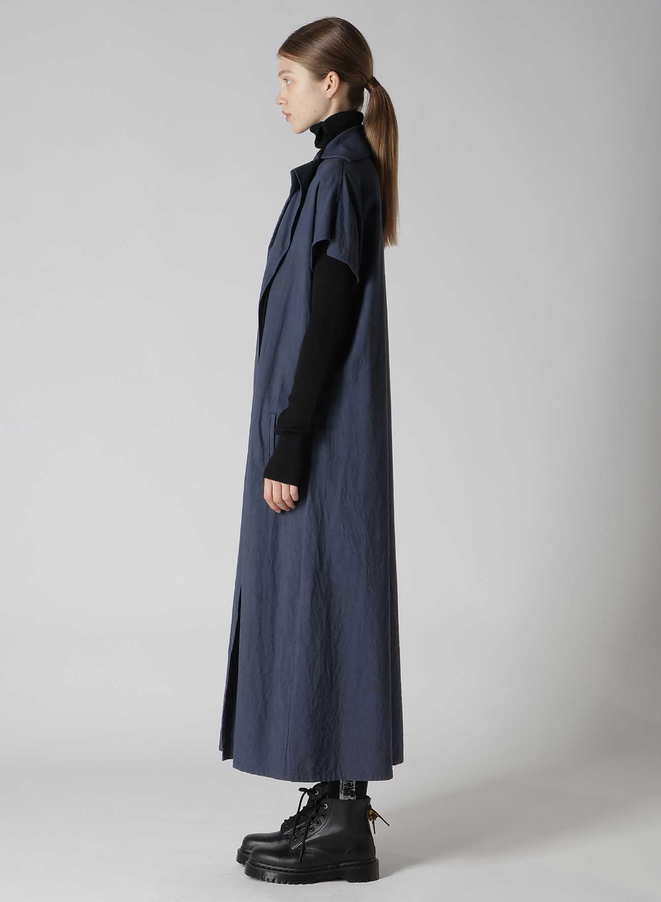 TWILL GARMENT WASH FRENCH SLEEVE DRESS