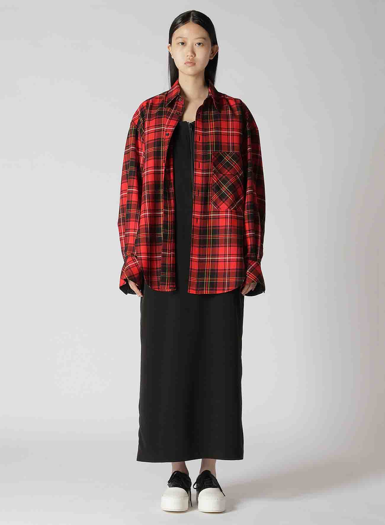 TARTAN CHECK DOUBLE LAYERED DRESS