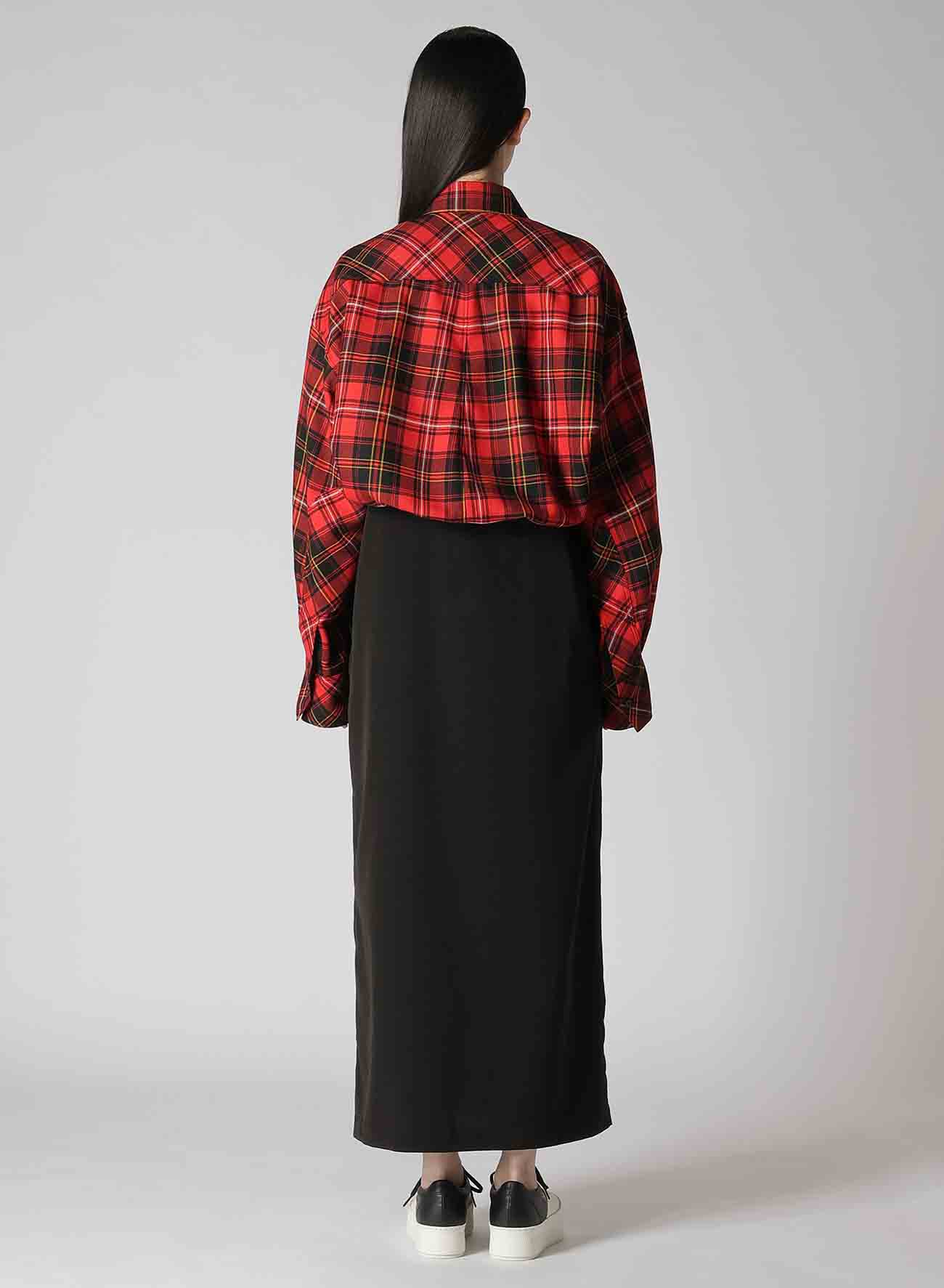 TARTAN CHECK DOUBLE LAYERED DRESS