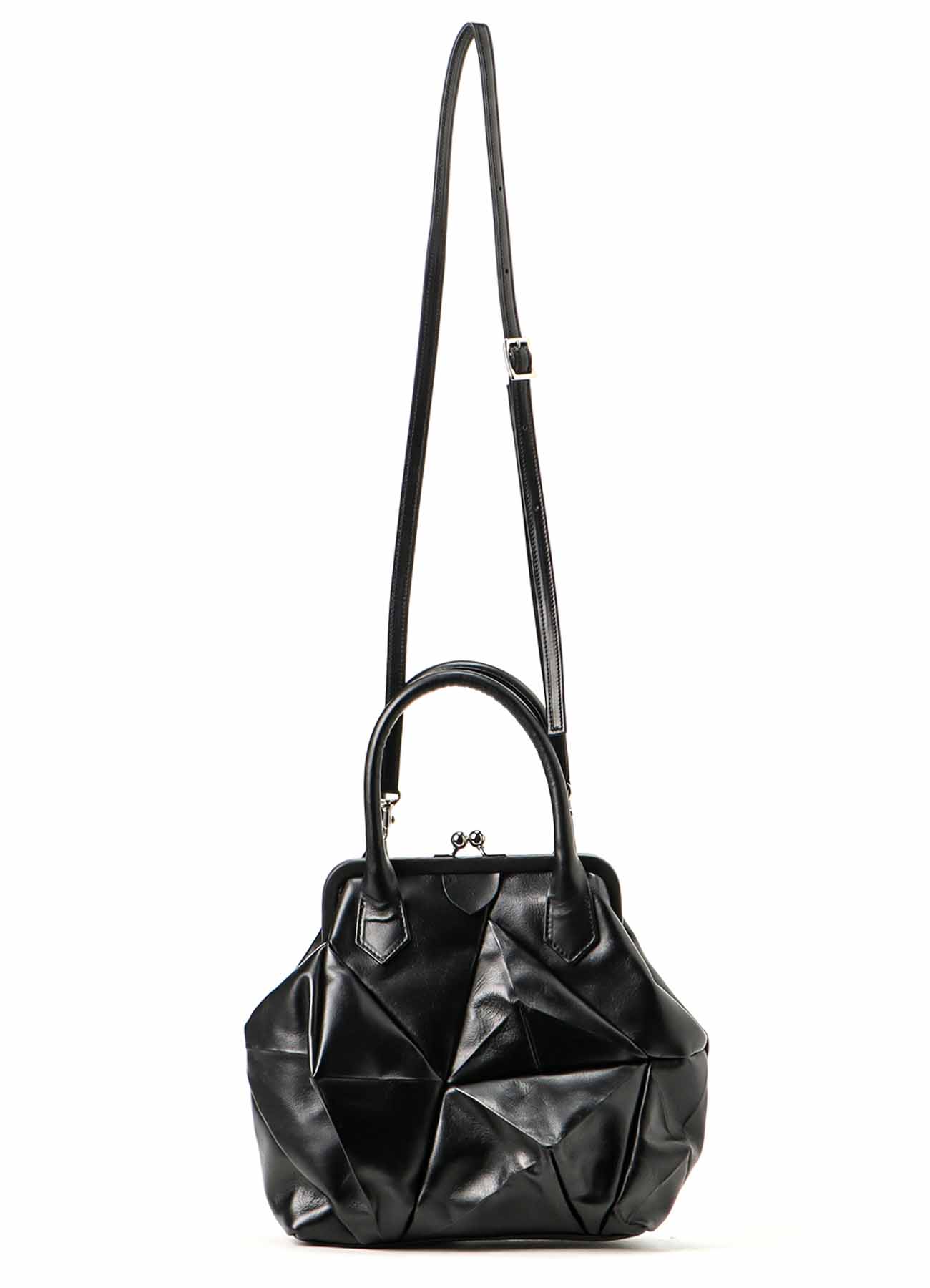 SEMI-GLOSS LEATHER 3D BAG W/ CLASP