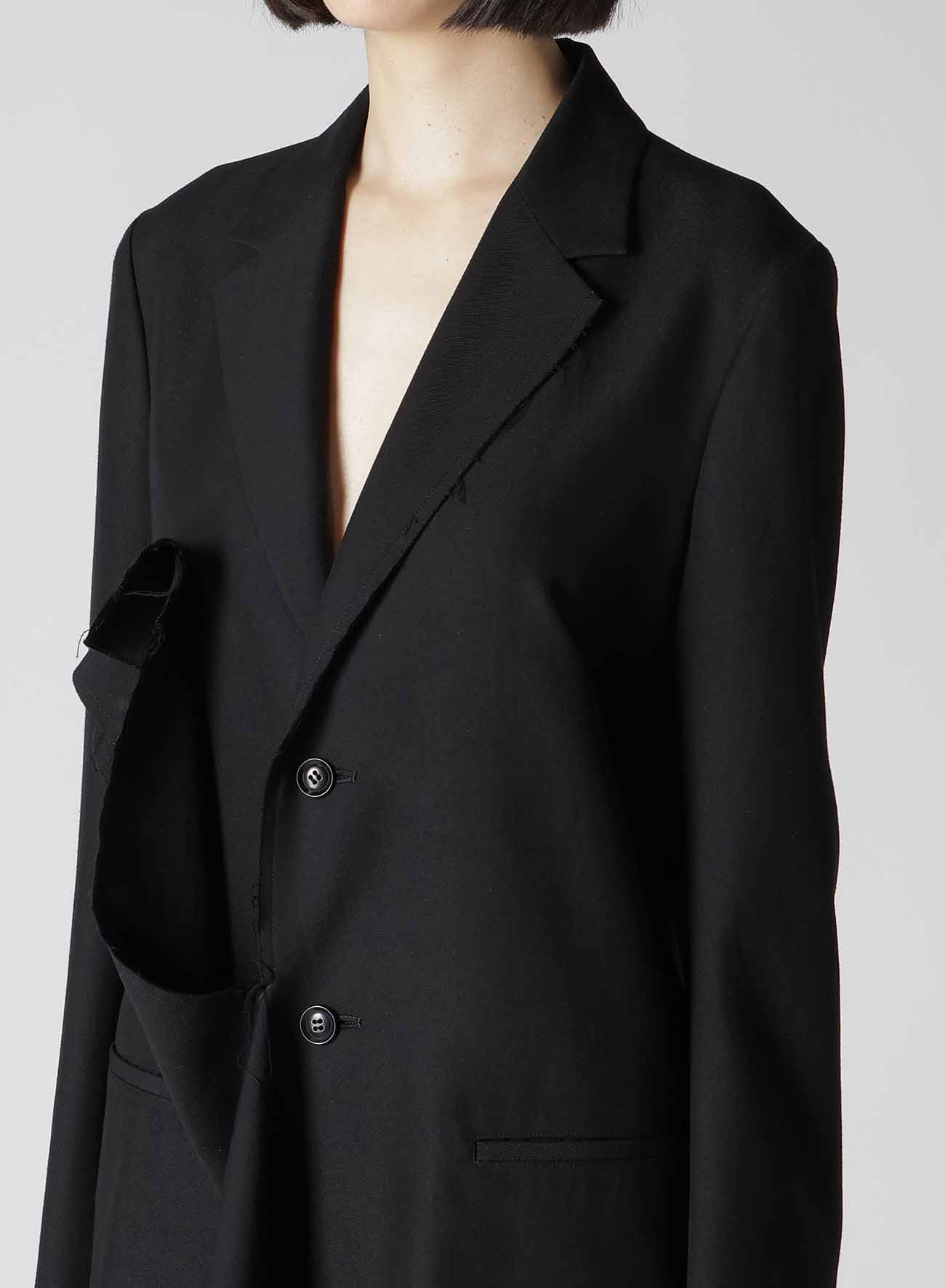 RY/W GABARDINE LEFT FRONT DRAPE JACKET