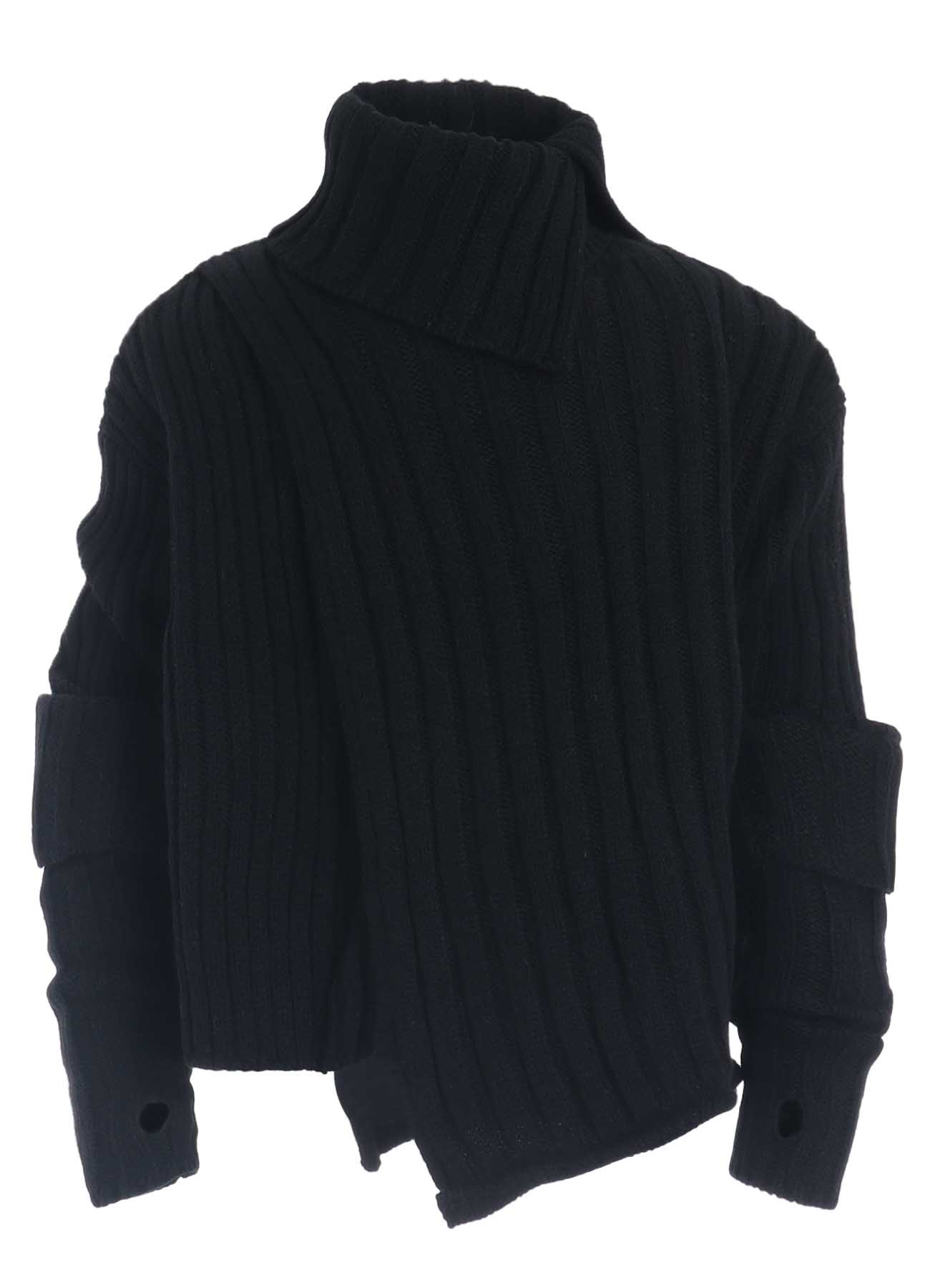 WIDE RIB TURTLENECK KNIT PULLOVER