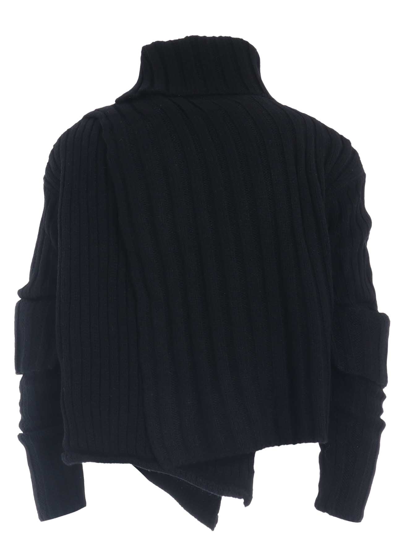 WIDE RIB TURTLENECK KNIT PULLOVER