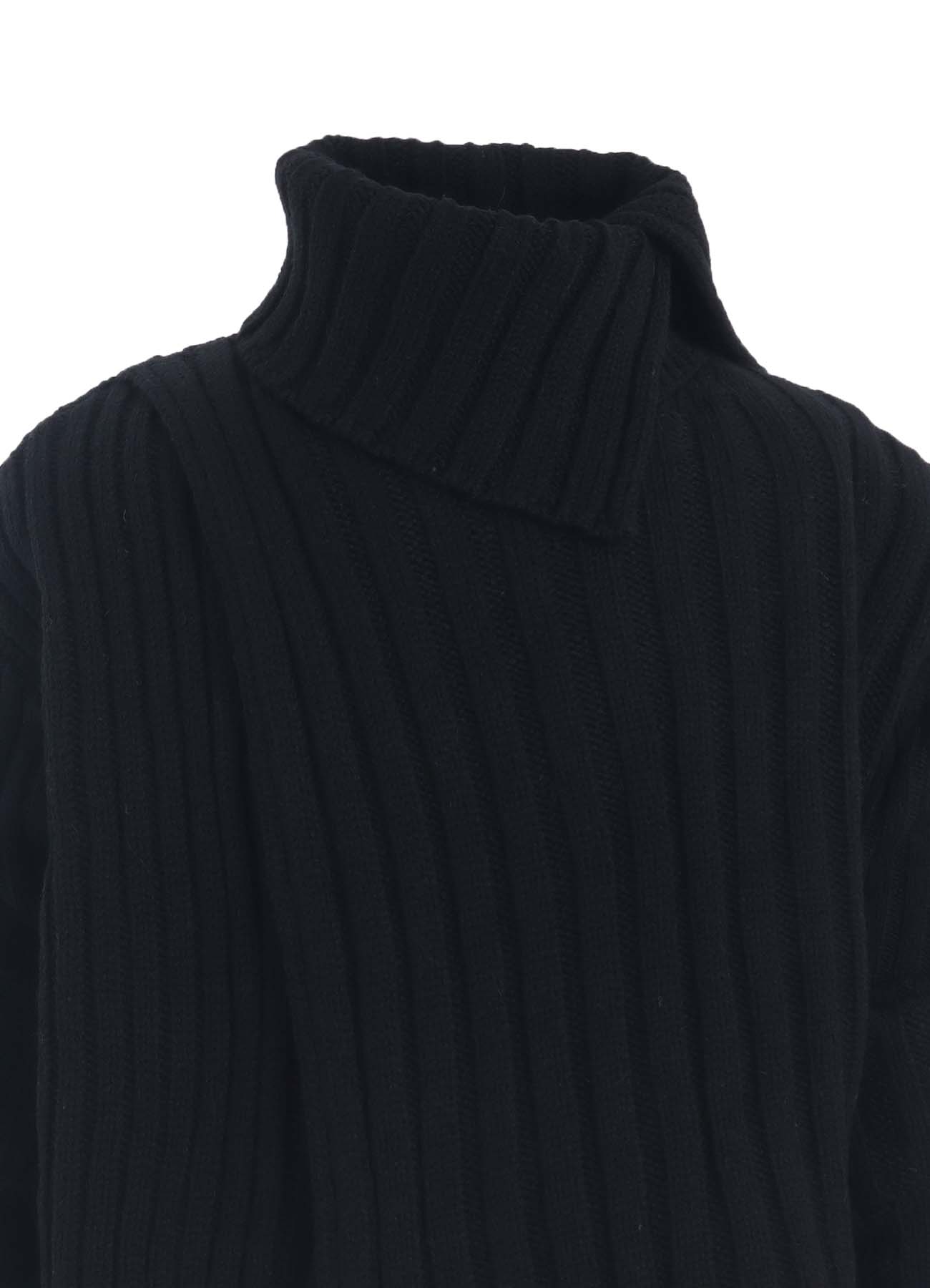 WIDE RIB TURTLENECK KNIT PULLOVER