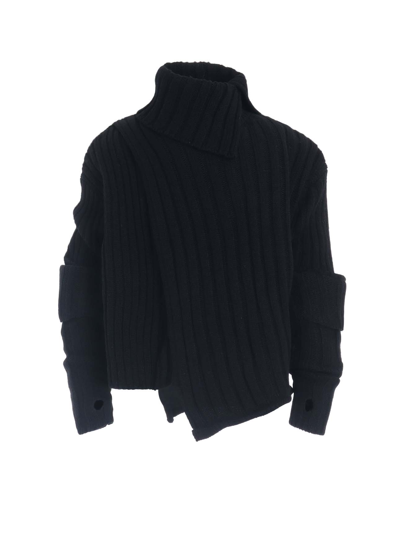 WIDE RIB TURTLENECK KNIT PULLOVER