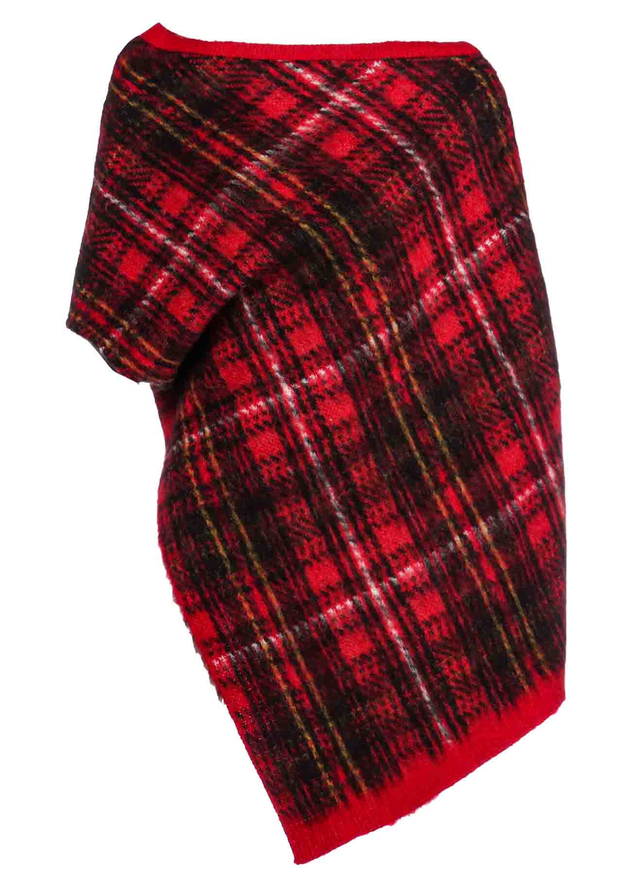 DECONSTRUCTED TARTAN CHECK KNIT VEST