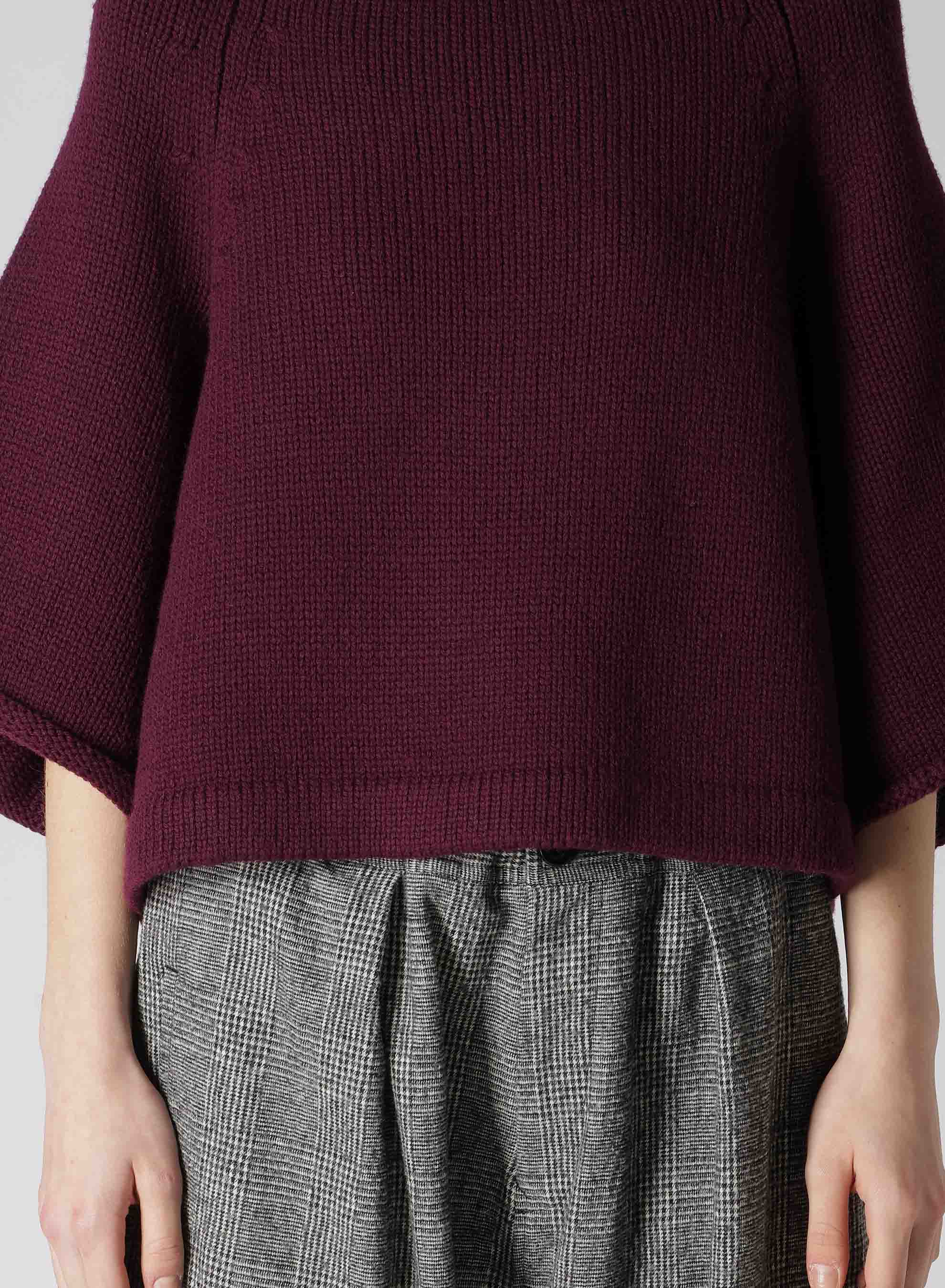 LAMB WOOL JERSEY ROLLED SLEEVE PULLOVER