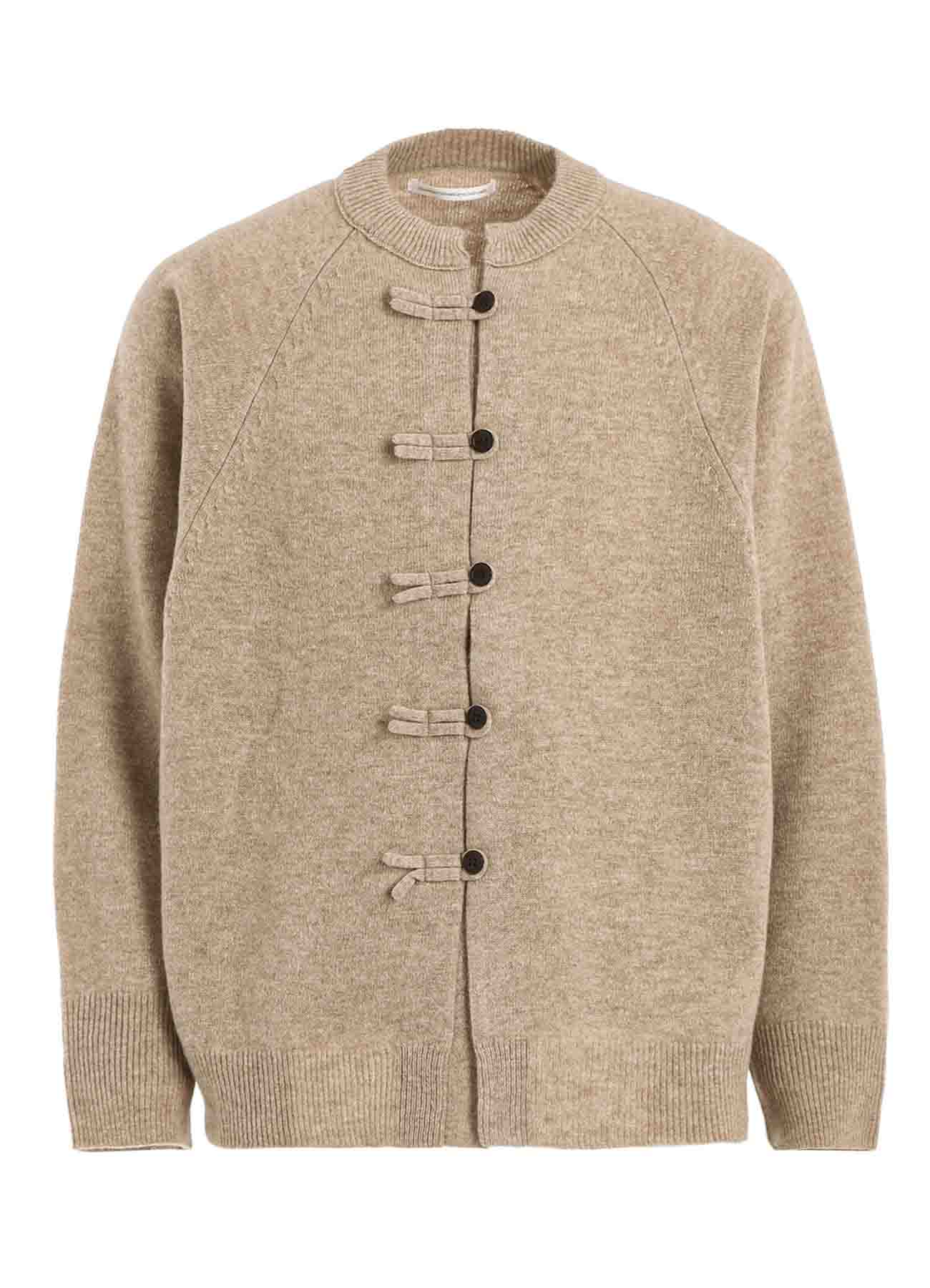 LAMB WOOL JERSEY CHINA BUTTON CARDIGAN