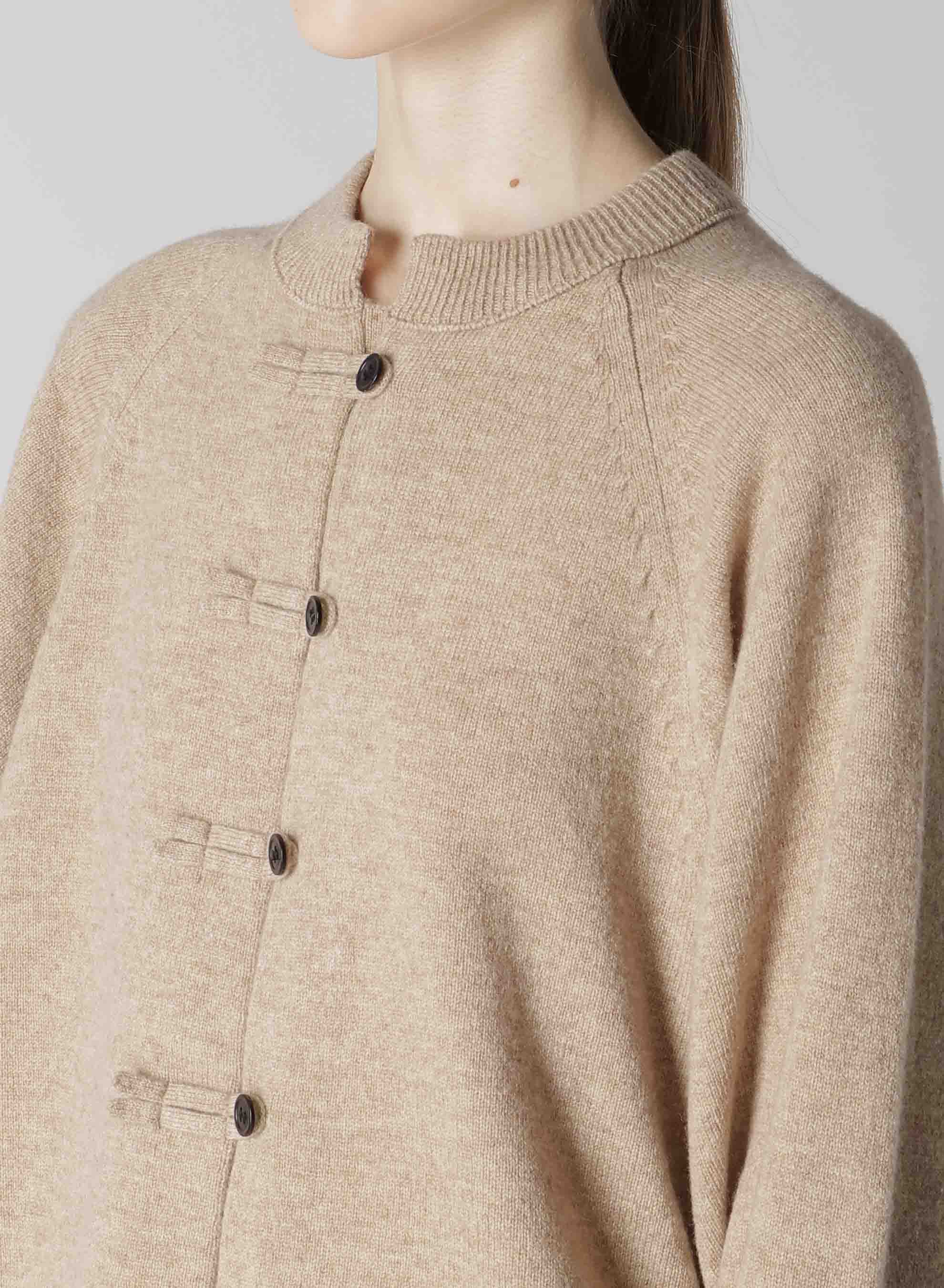 LAMB WOOL JERSEY CHINA BUTTON CARDIGAN