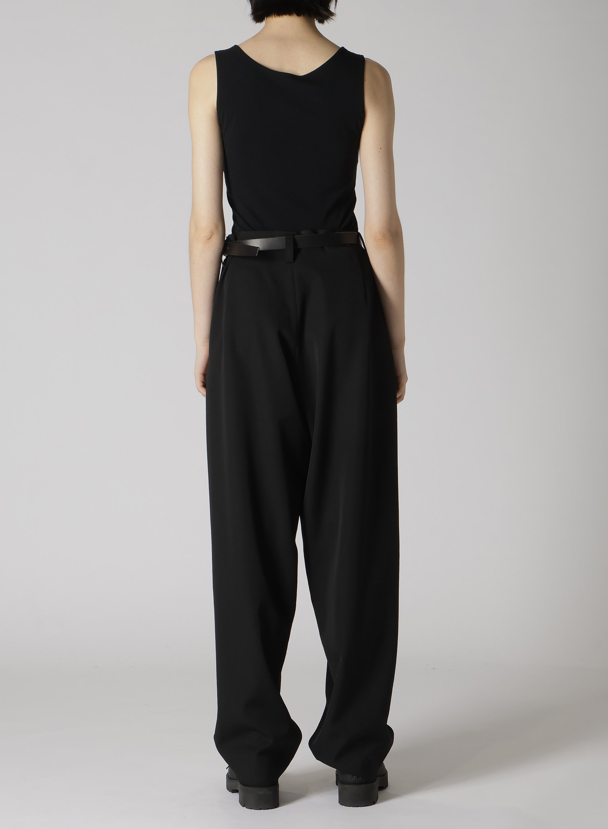 WOOL GABARDINE SIDE OPEN PANTS