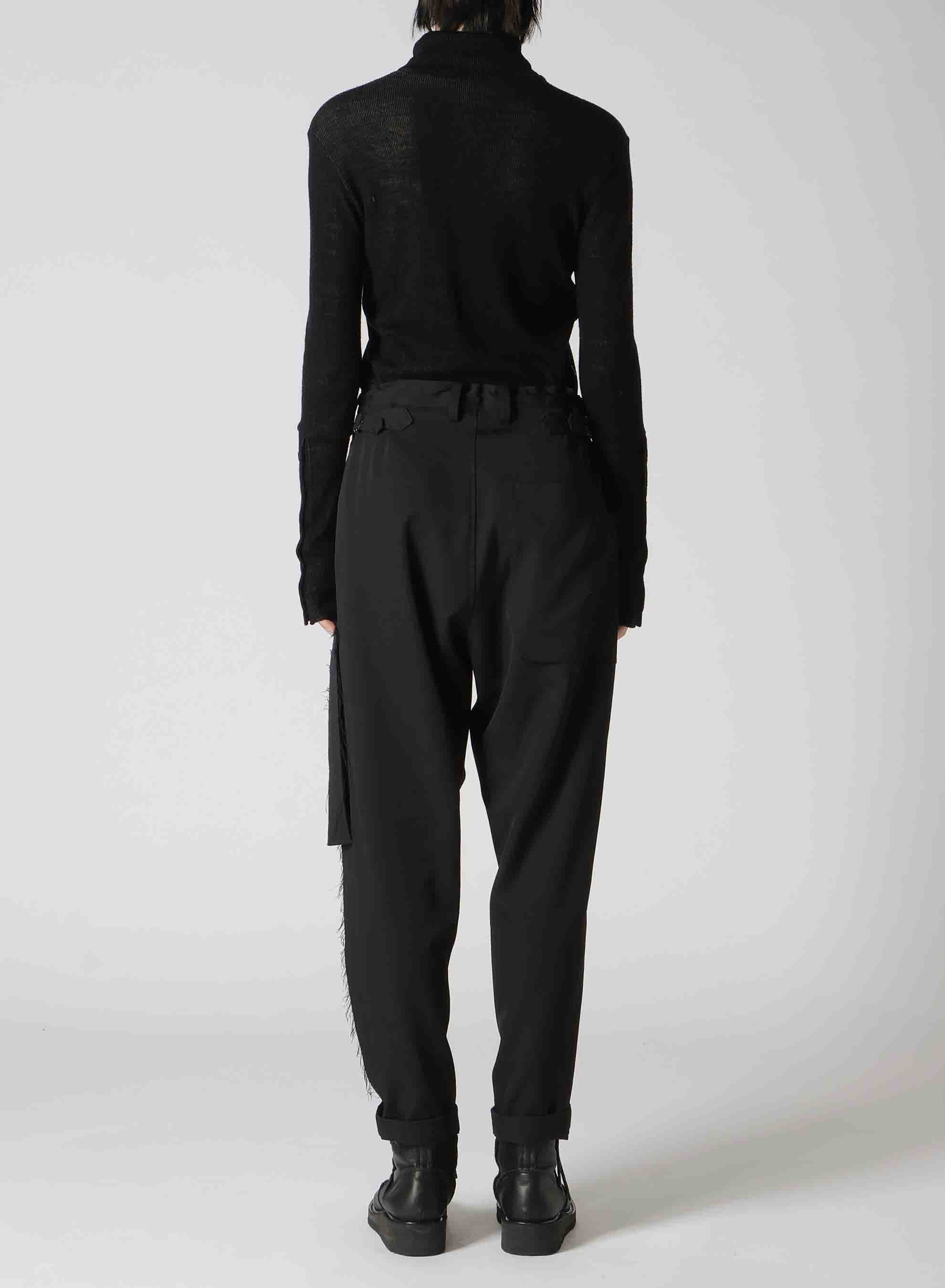 WOOL GABARDINE LEFT SIDE LINED PANTS