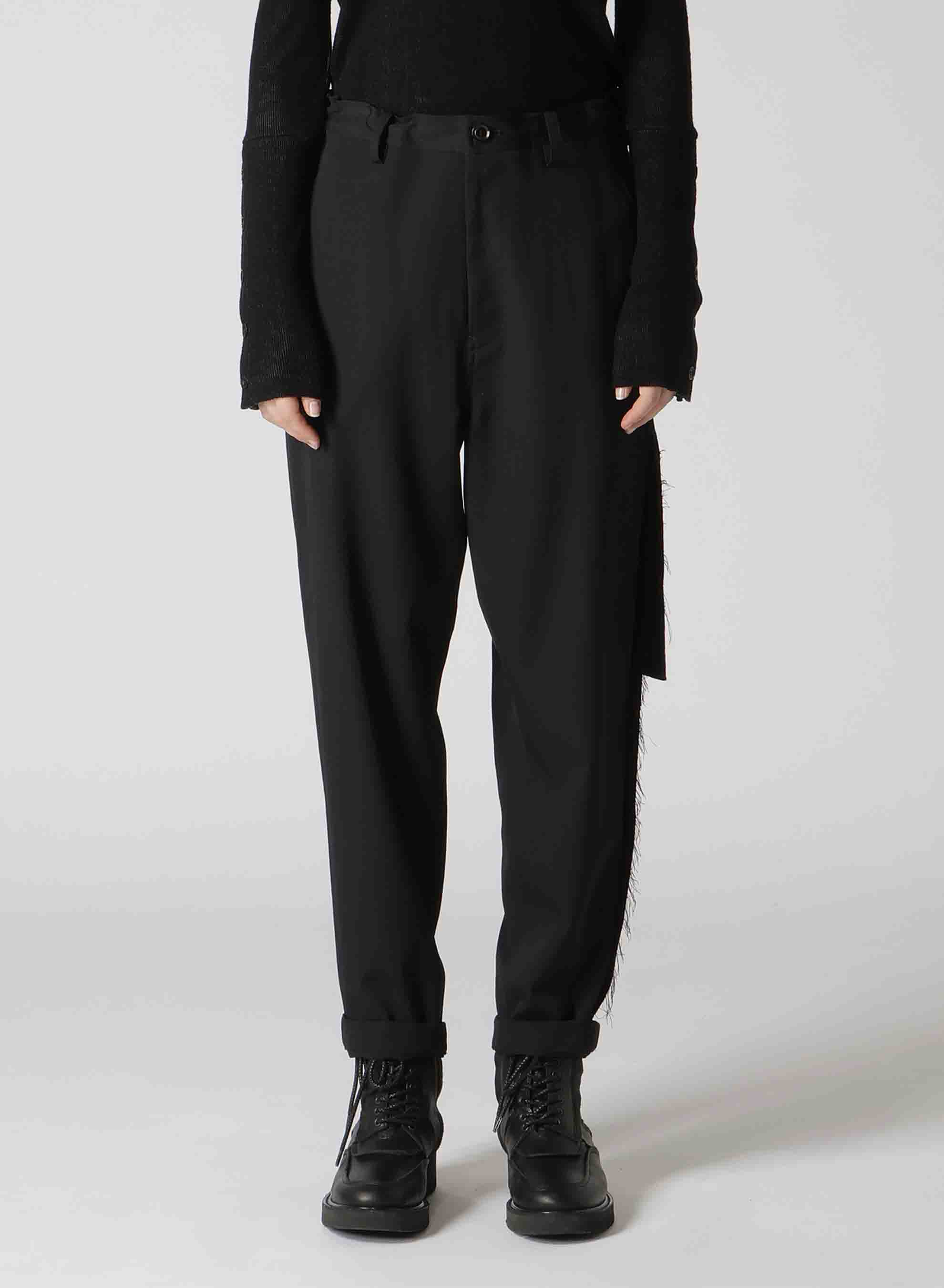 WOOL GABARDINE LEFT SIDE LINED PANTS