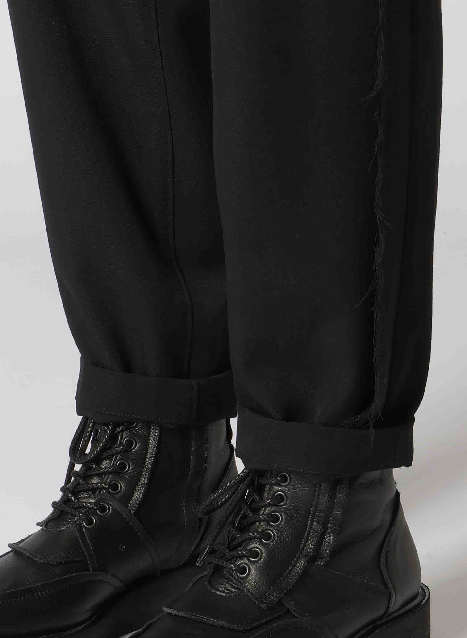 WOOL GABARDINE LEFT SIDE LINED PANTS