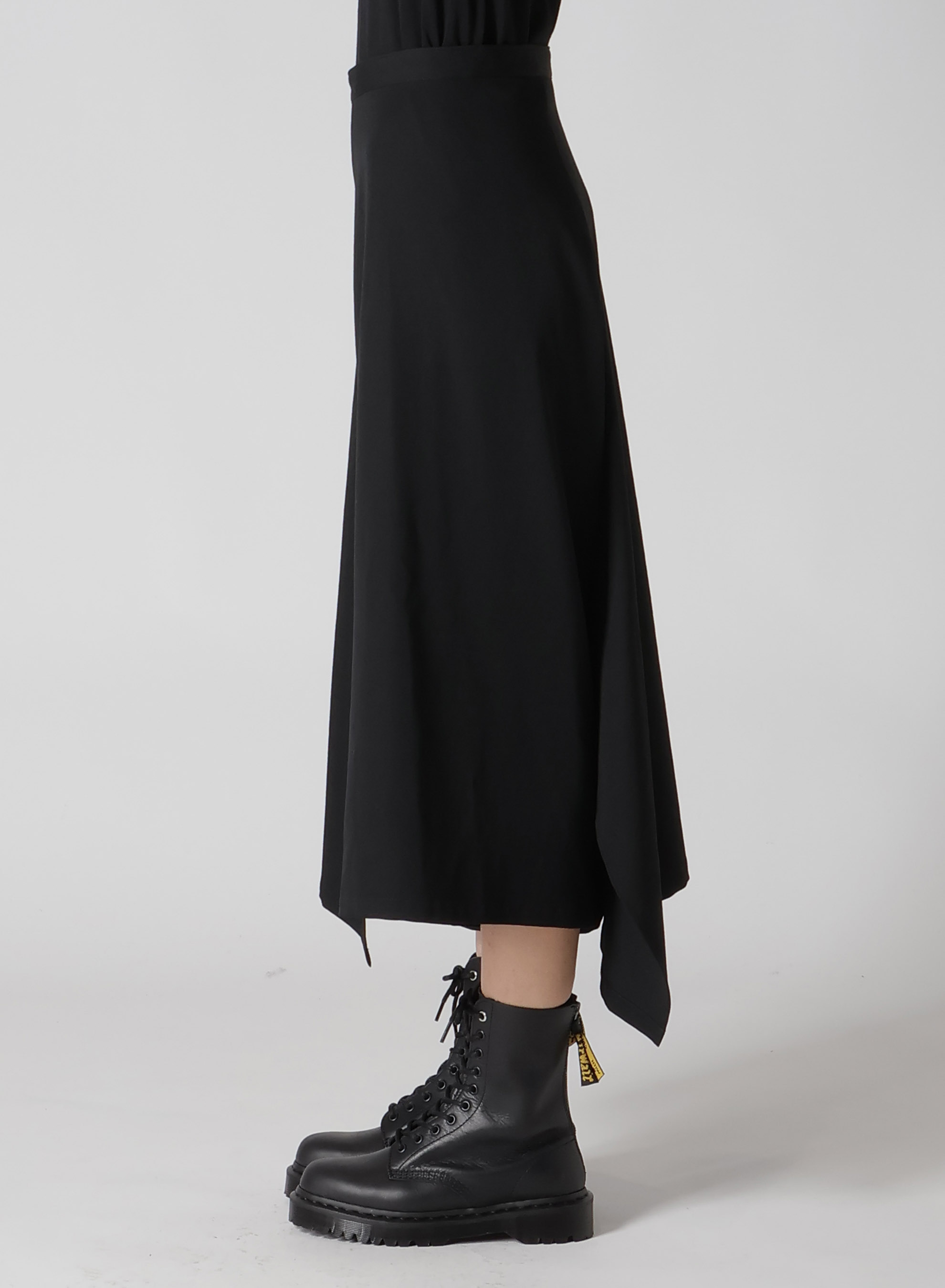 WOOL GABARDINE KA-RIGHT SIDE DOUBLE SKIRT PANTS