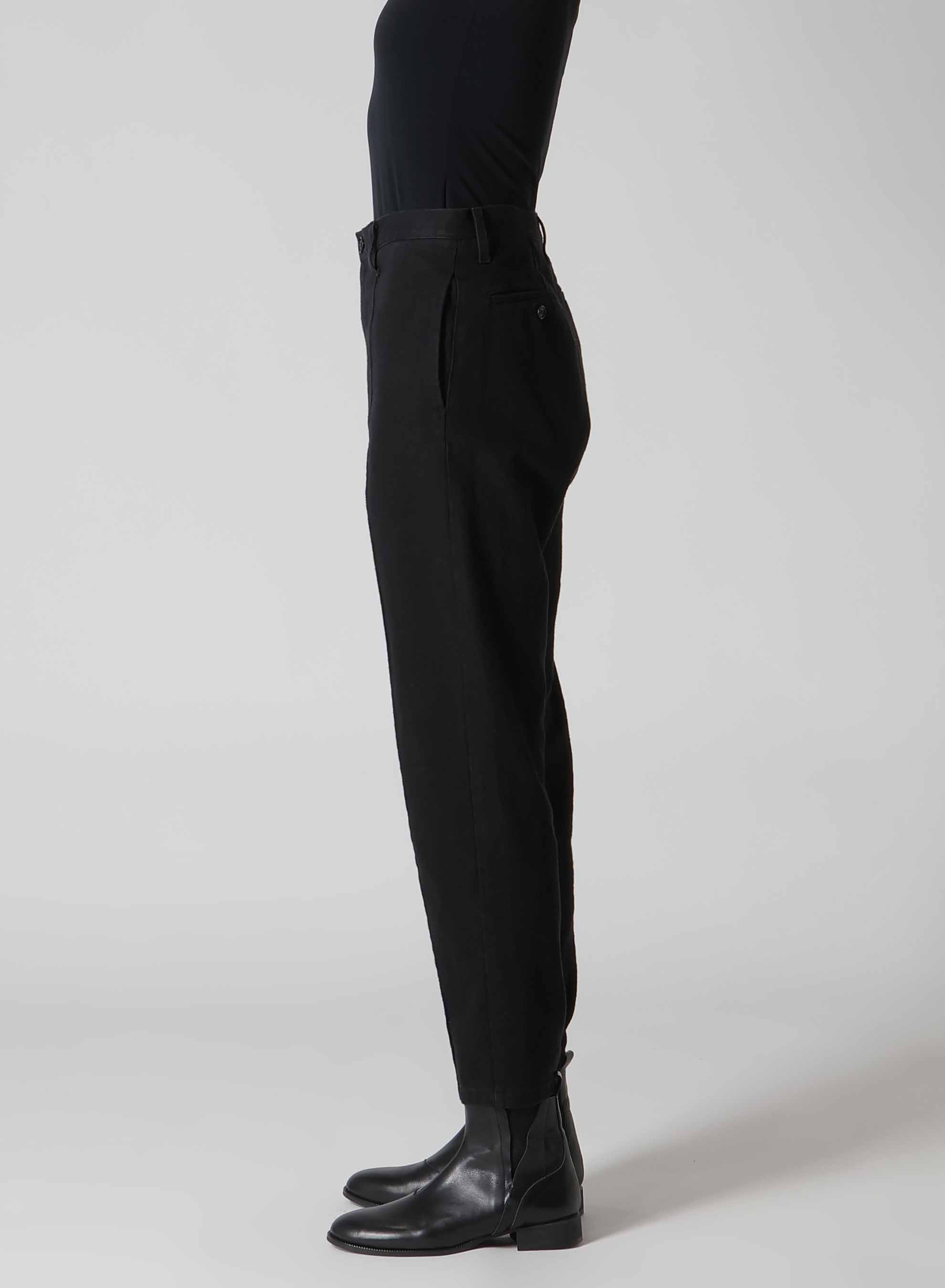 C/LI GABARDINE PIN TUCKED SLIM PANTS