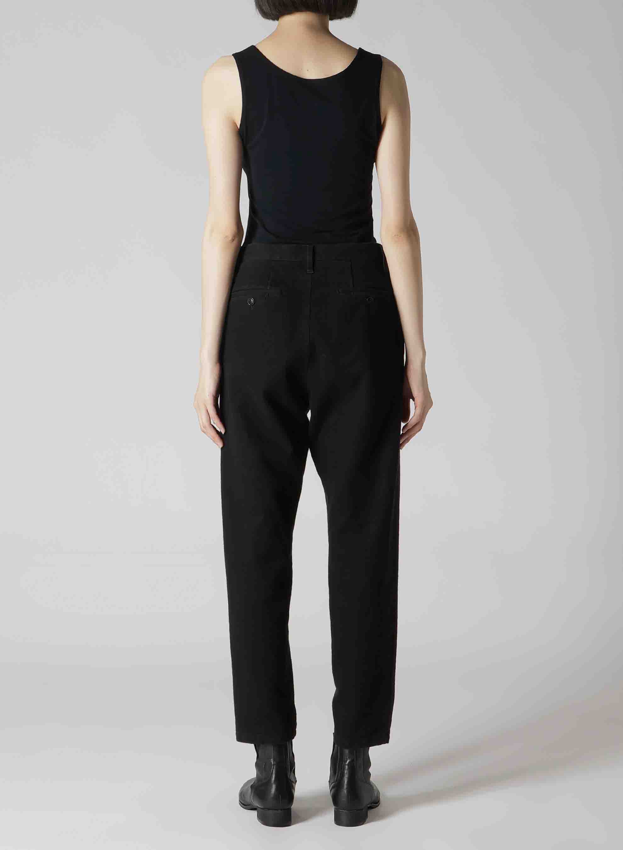 C/LI GABARDINE PIN TUCKED SLIM PANTS