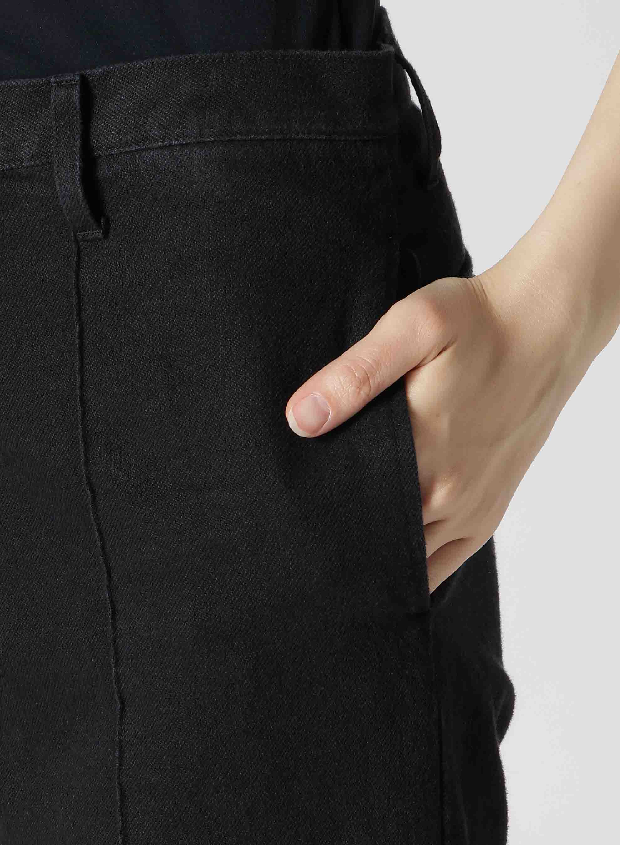 C/LI GABARDINE PIN TUCKED SLIM PANTS