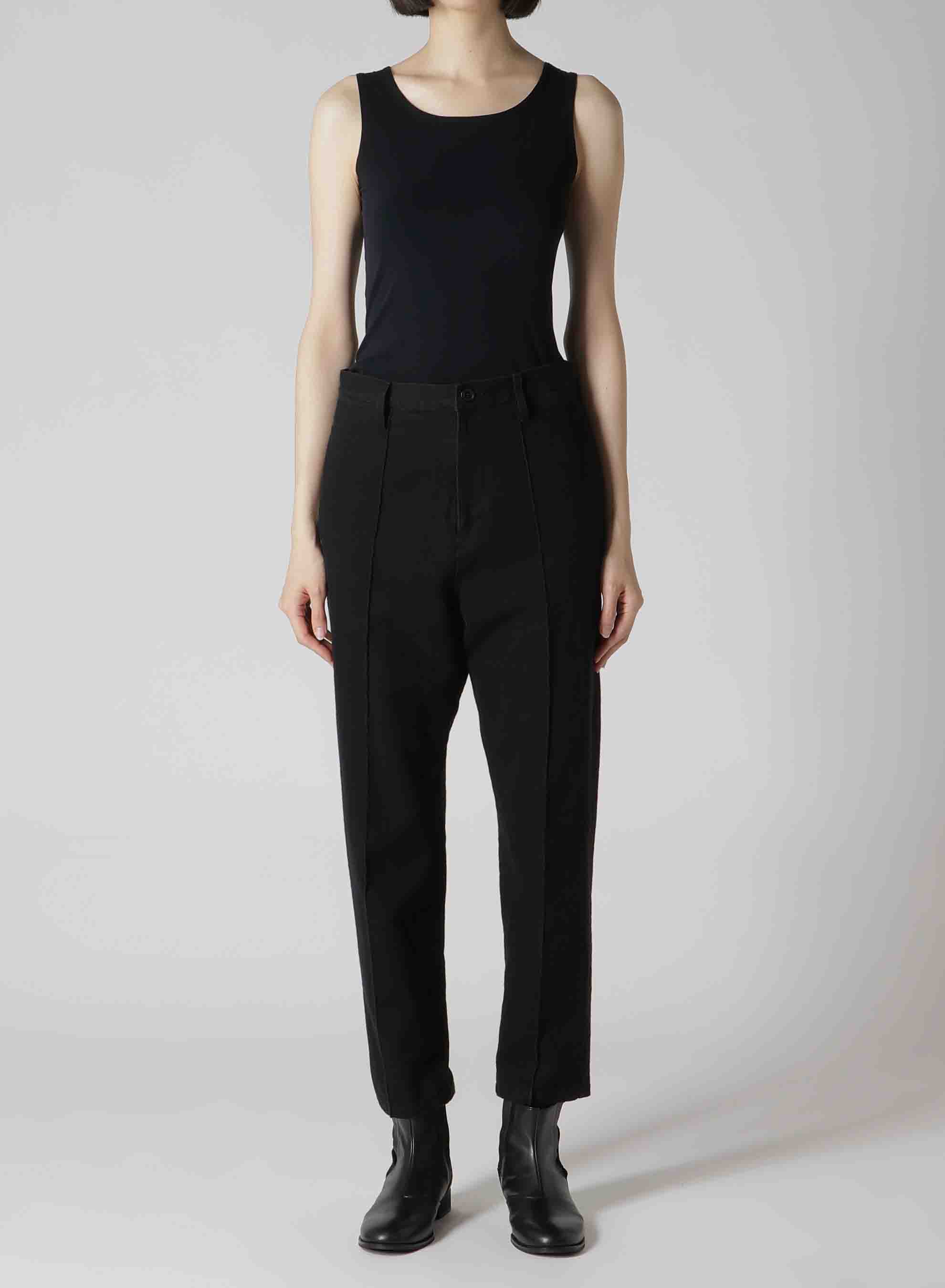 C/LI GABARDINE PIN TUCKED SLIM PANTS