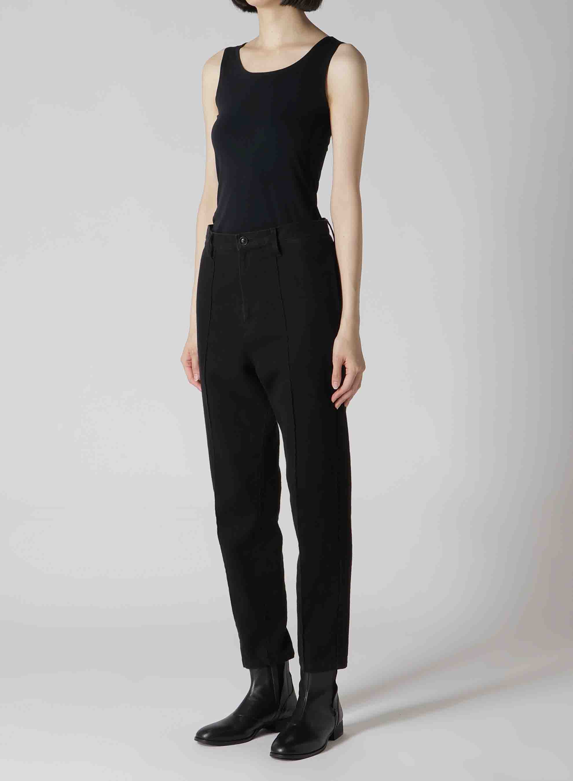 C/LI GABARDINE PIN TUCKED SLIM PANTS