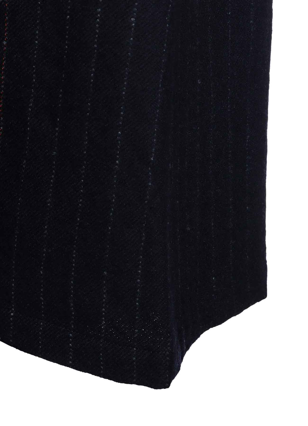 WOOL PINSTRIPE LEFT SIDE PATCH SKIRT PANTS