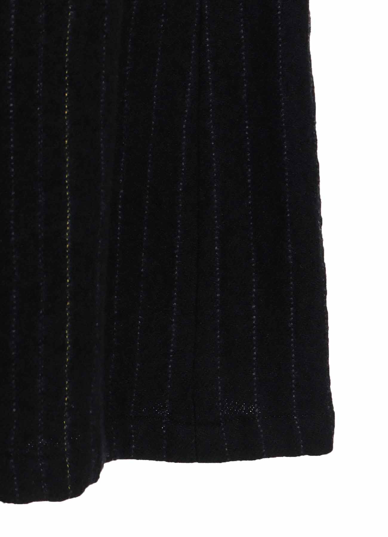 WOOL PINSTRIPE LEFT SIDE PATCH SKIRT PANTS