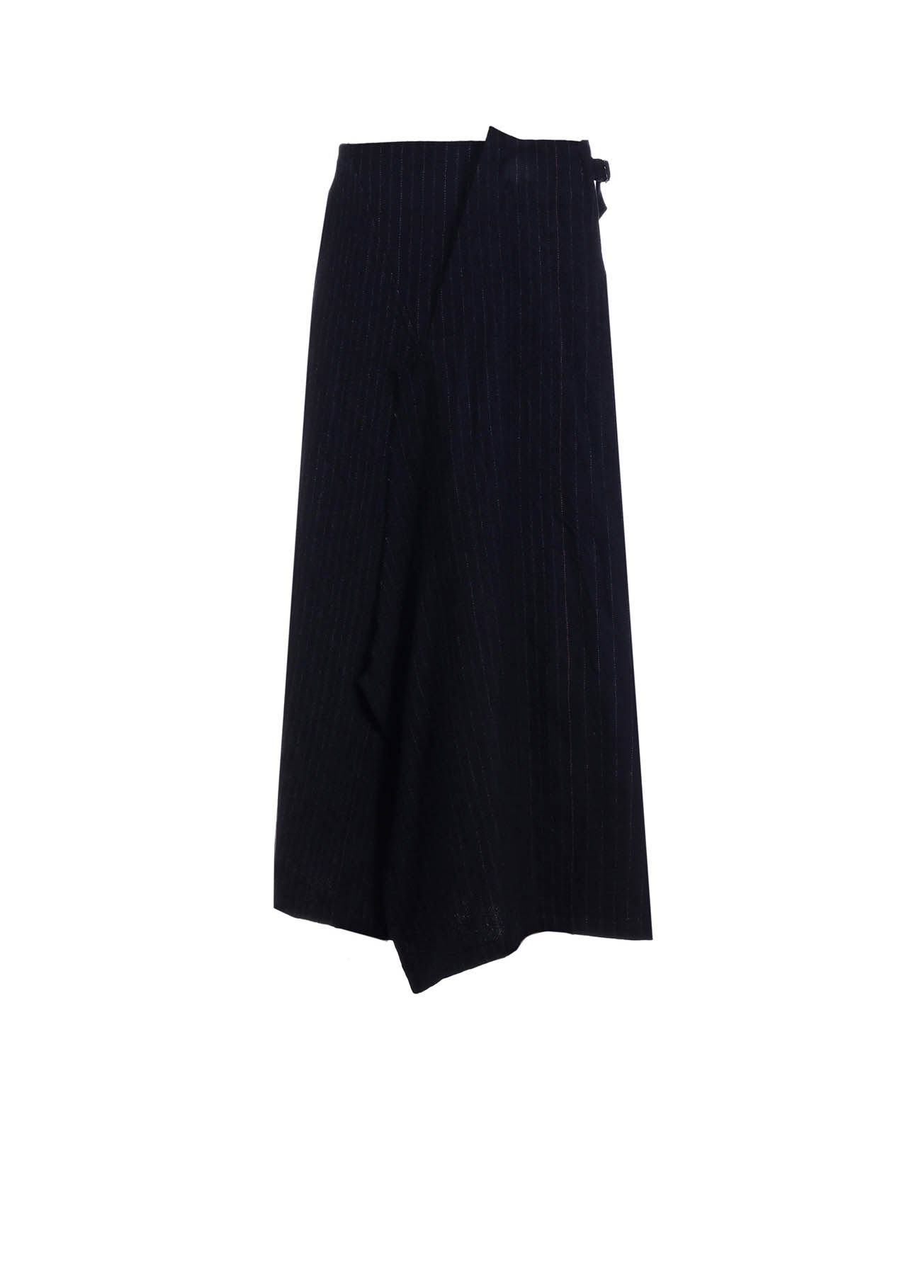 【9/13 12:00(JST) Release】WOOL PINSTRIPE LEFT SIDE PATCH SKIRT PANTS