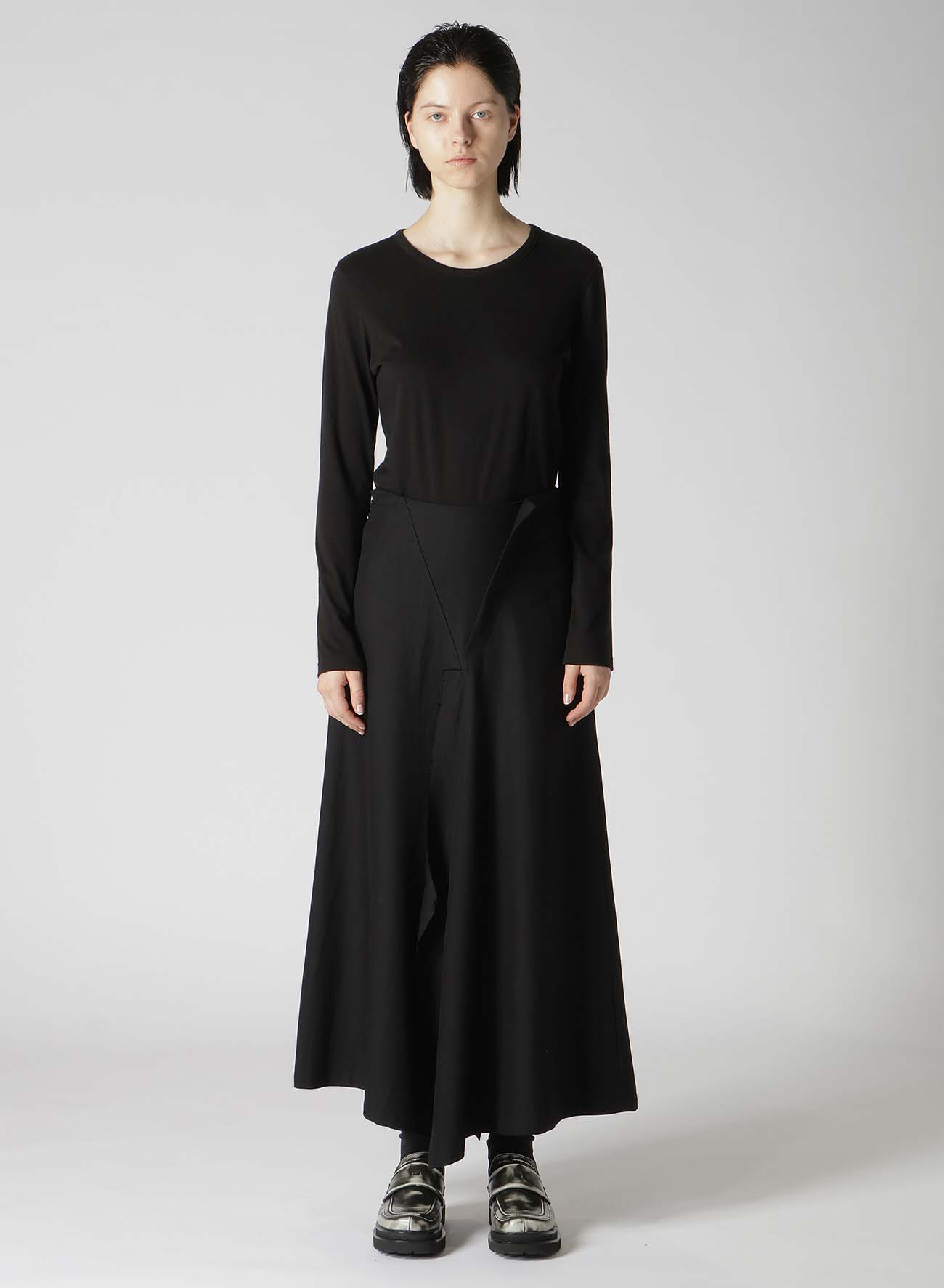 RY/W GABARDINE LEFT SIDE PATCH SKIRT PANTS