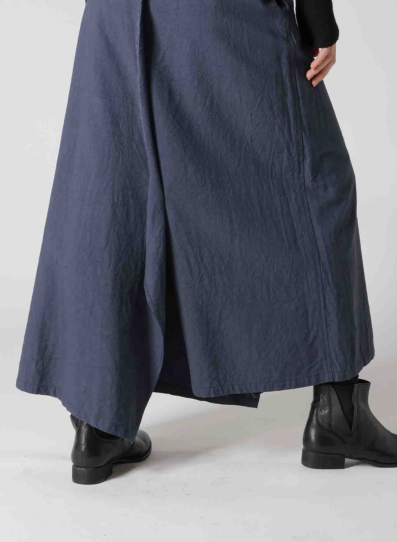 TWILL GARMENT WASH LEFT SIDE PATCH SKIRT PANTS