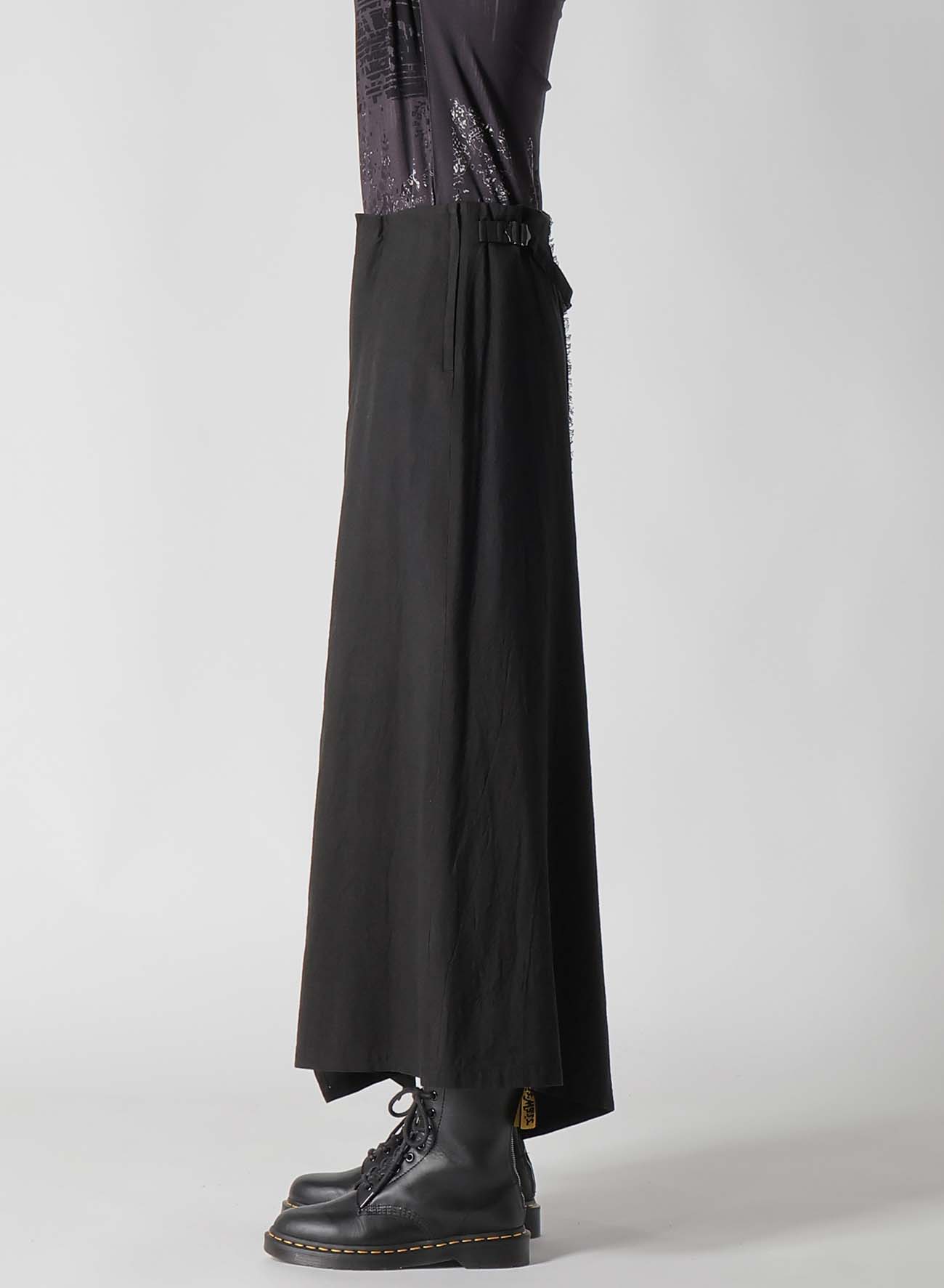 TWILL GARMENT WASH LEFT SIDE PATCH SKIRT PANTS