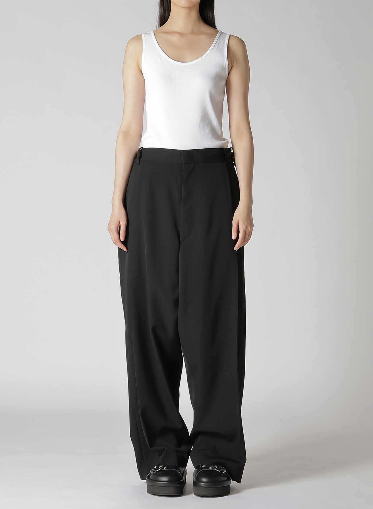 HIGH TWISTED WASHER WOOL GABARDINE SAROUEL PANTS