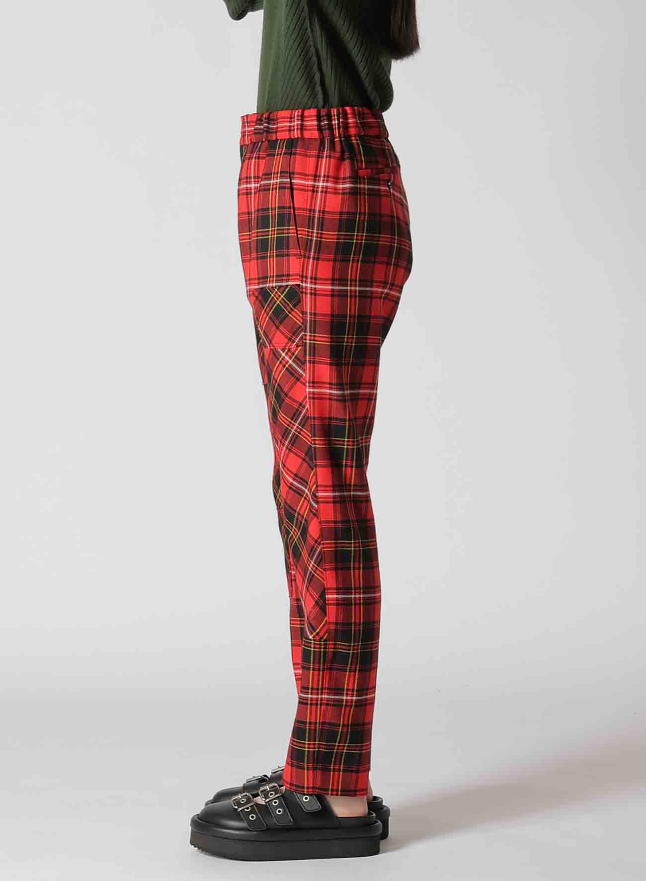 TARTAN CHECK PATCHWORK PANTS