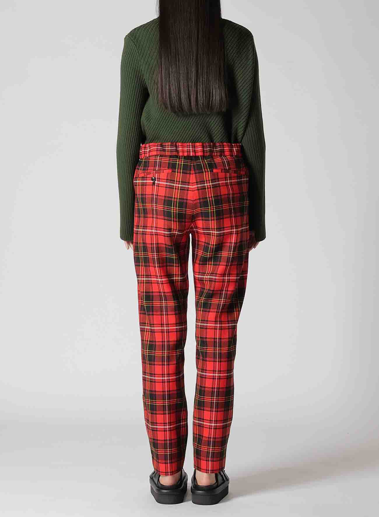 TARTAN CHECK PATCHWORK PANTS