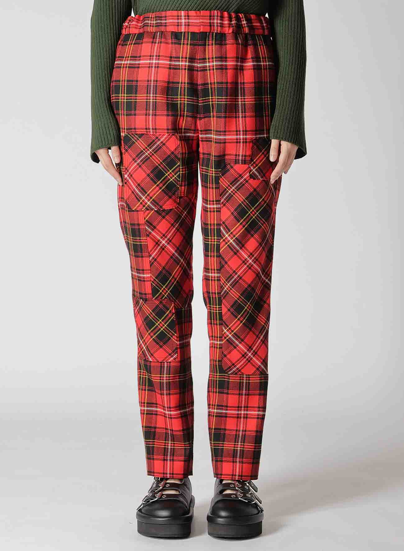 TARTAN CHECK PATCHWORK PANTS