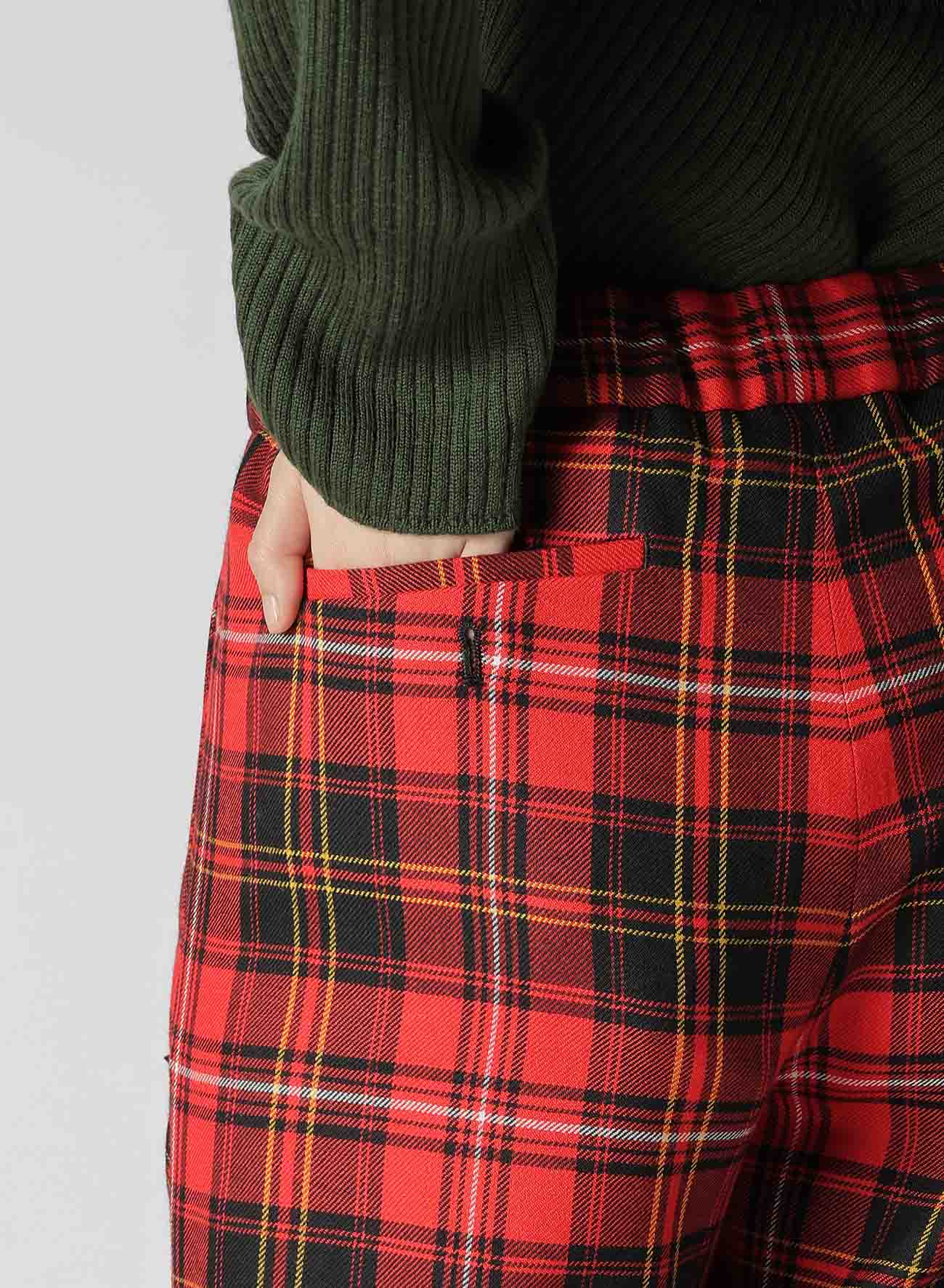 TARTAN CHECK PATCHWORK PANTS