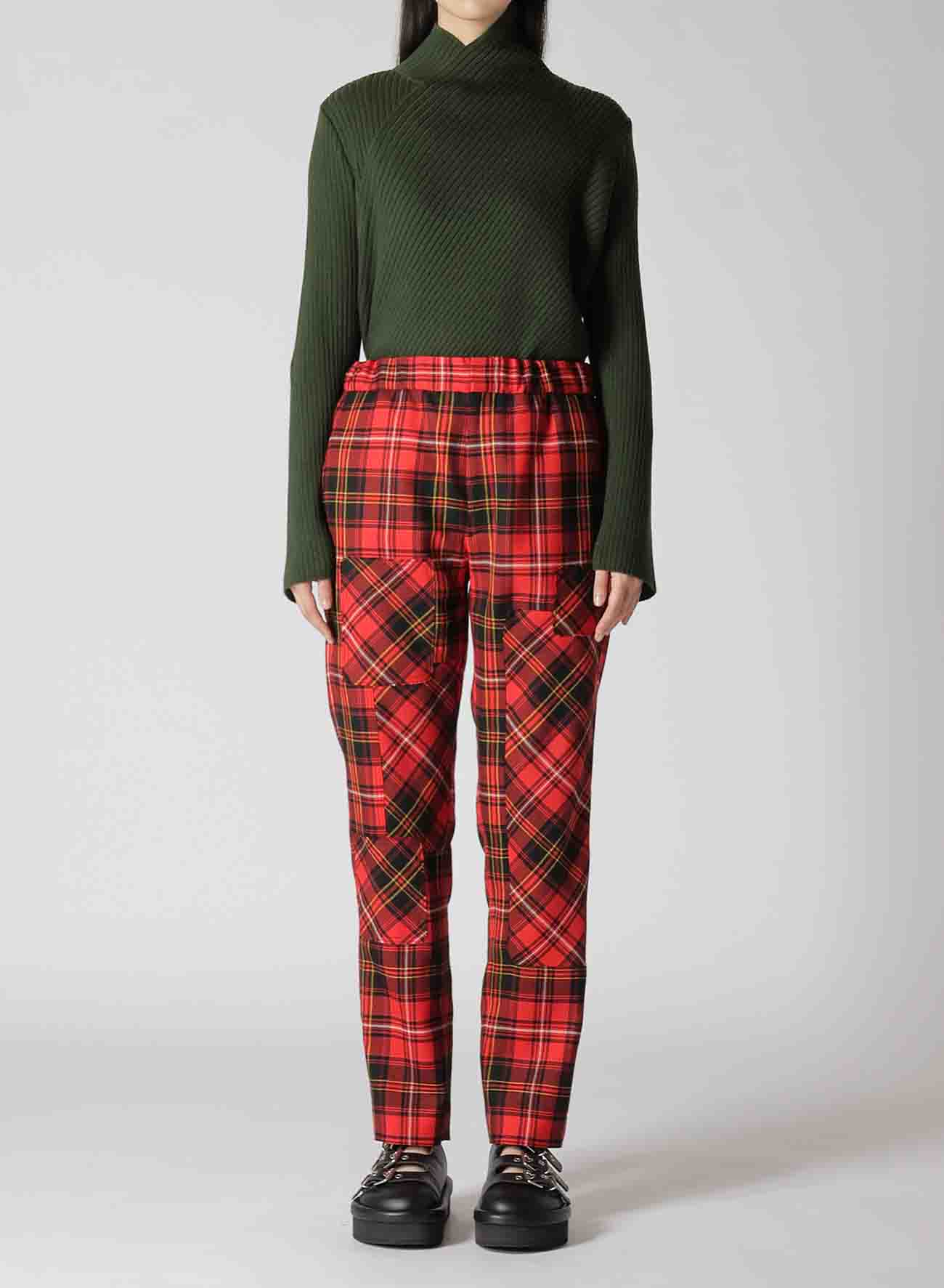 TARTAN CHECK PATCHWORK PANTS