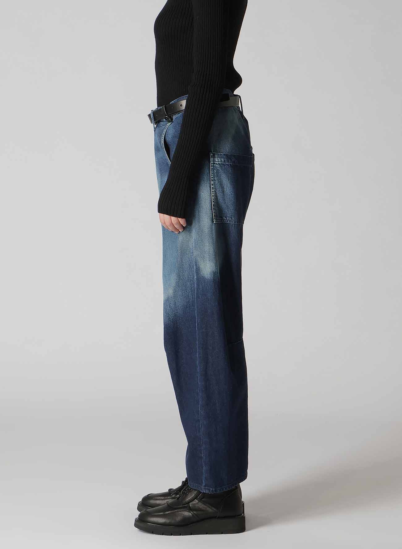 C/ SPOTTED DENIM GUSSET WIDE PANTS