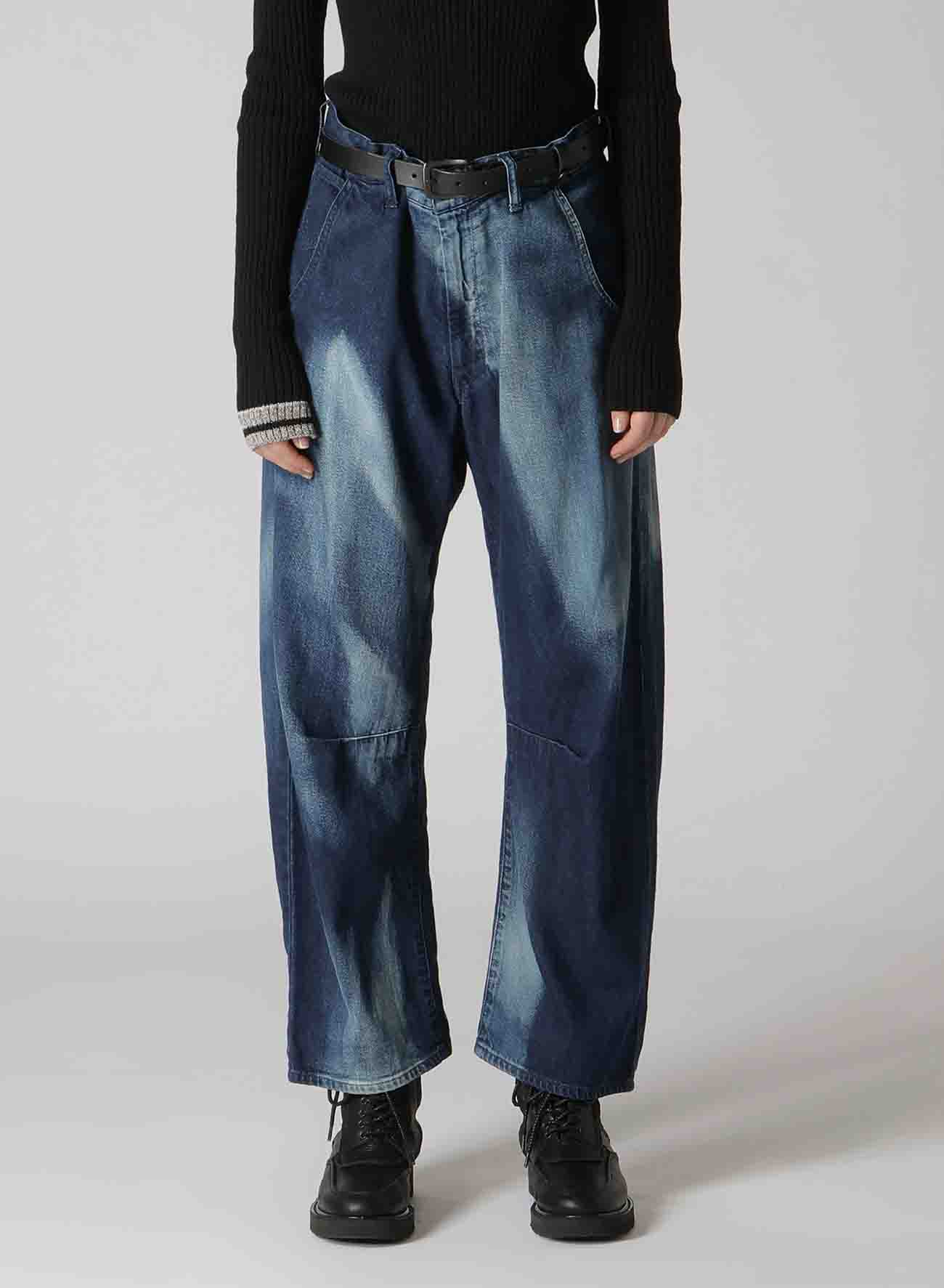 C/ SPOTTED DENIM GUSSET WIDE PANTS