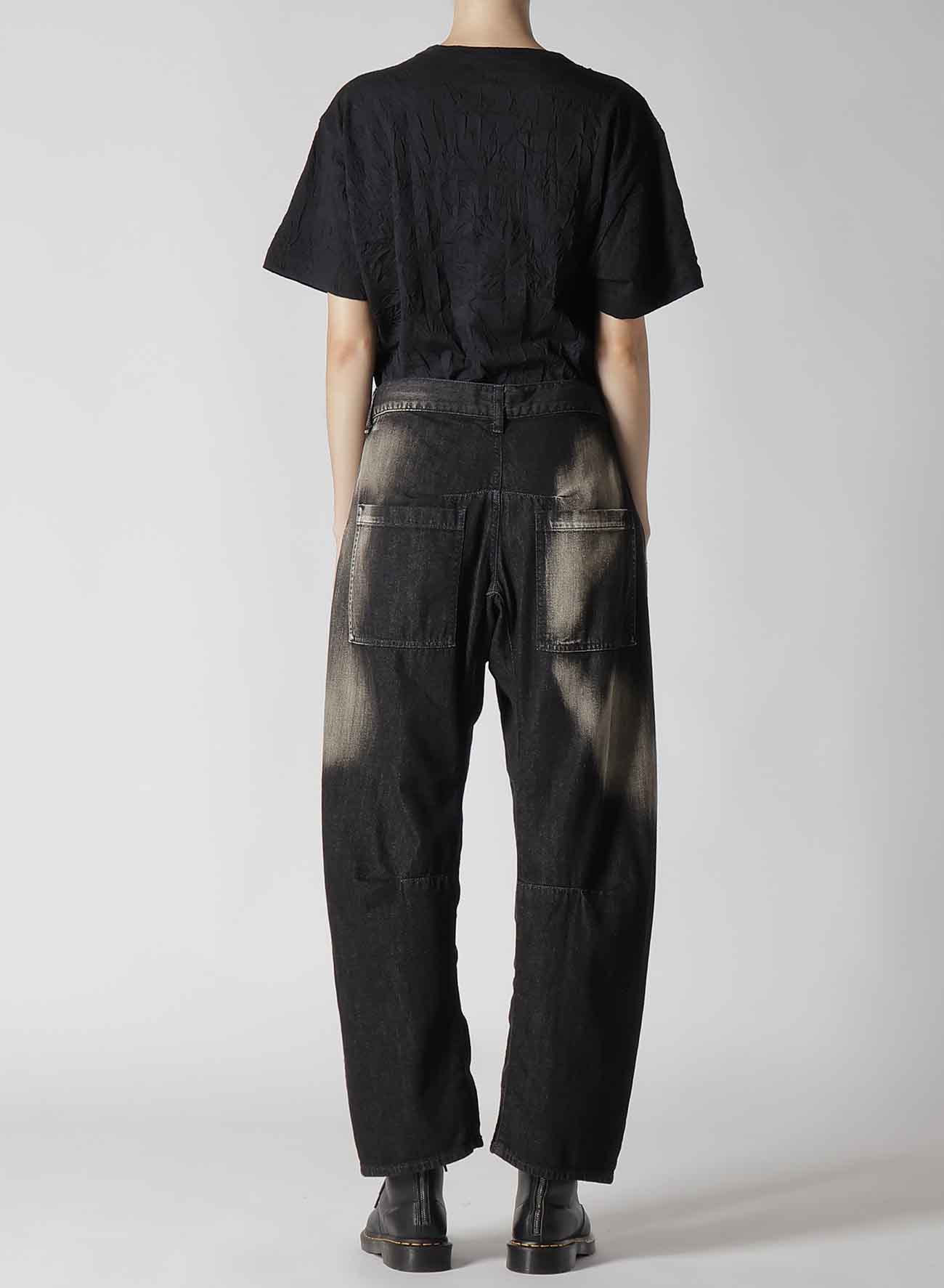 C/ SPOTTED DENIM GUSSET WIDE PANTS