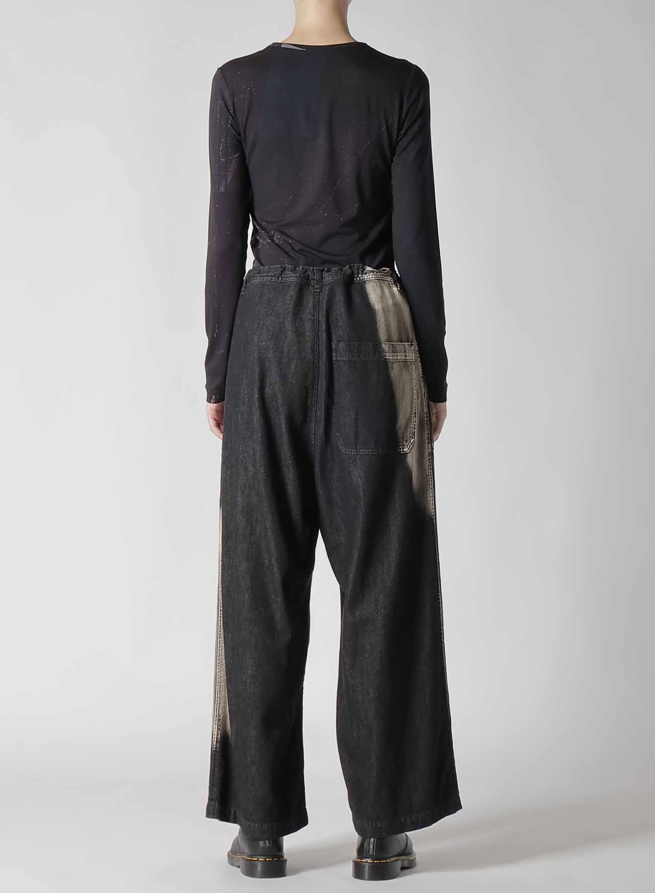 C/ SPOTTED DENIM LONG STRAIGHT PANTS