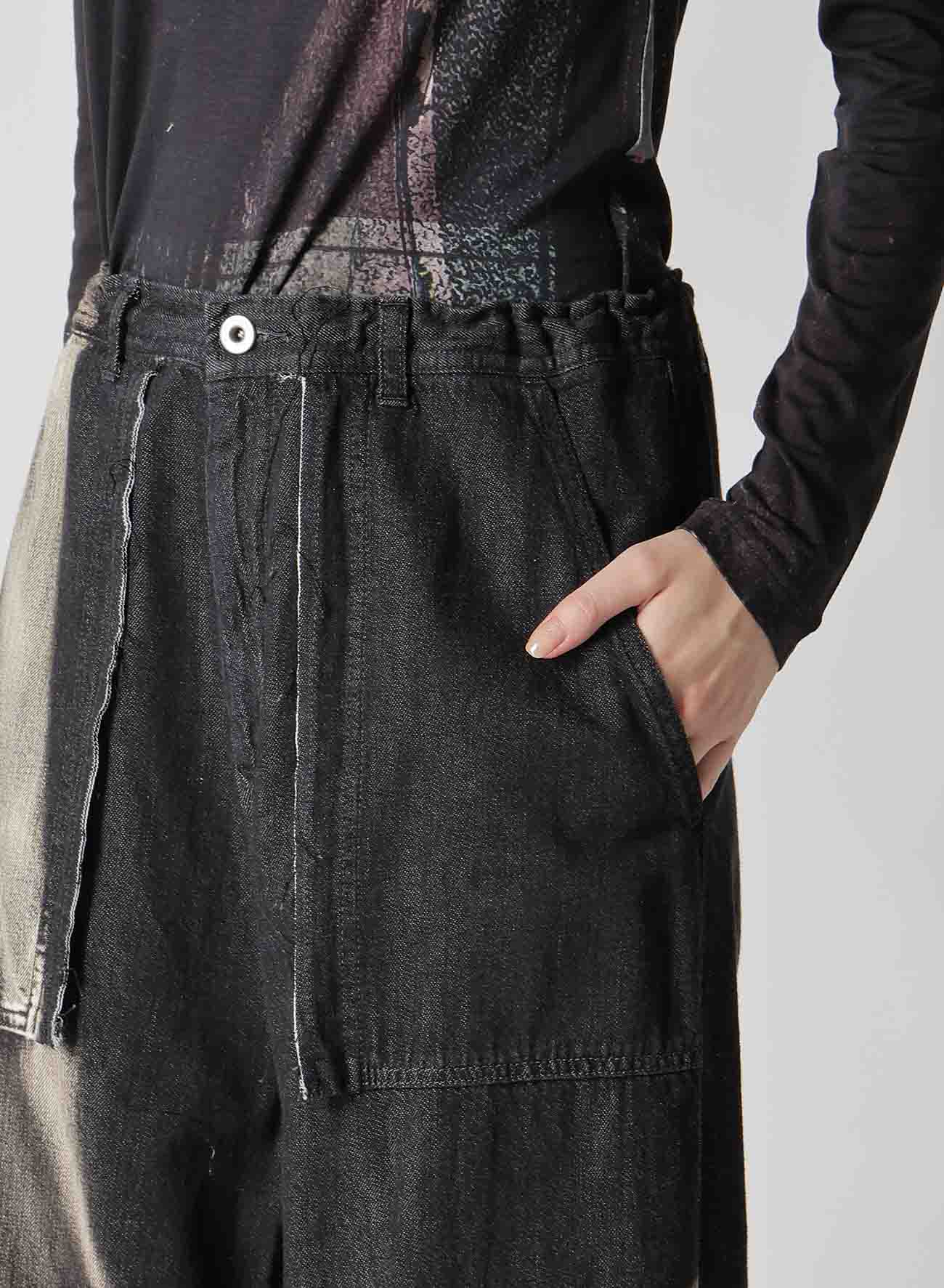 C/ SPOTTED DENIM LONG STRAIGHT PANTS