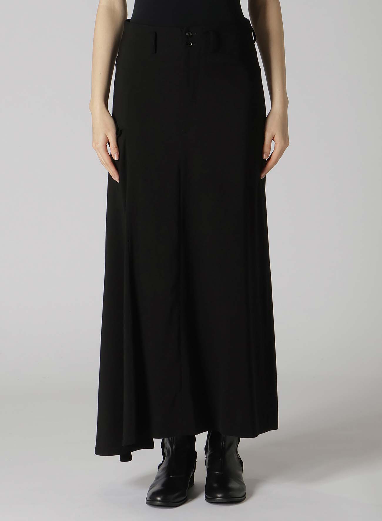 HARD TWISTED GABARDINE RIGHT SIDE FLARE SKIRT