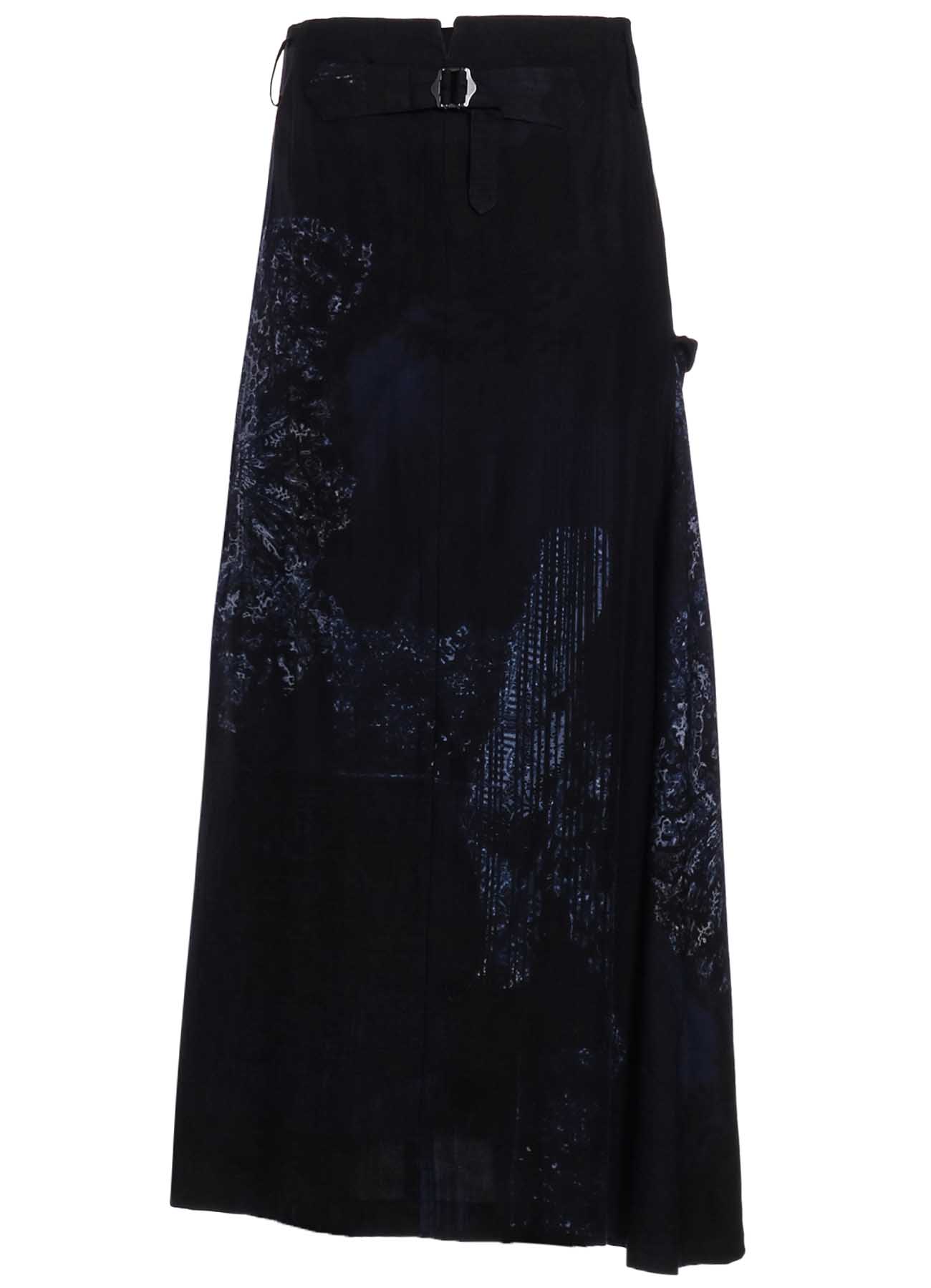 CU/ TWILL LACE DESIGN PT RIGHT FLARE SKIRT