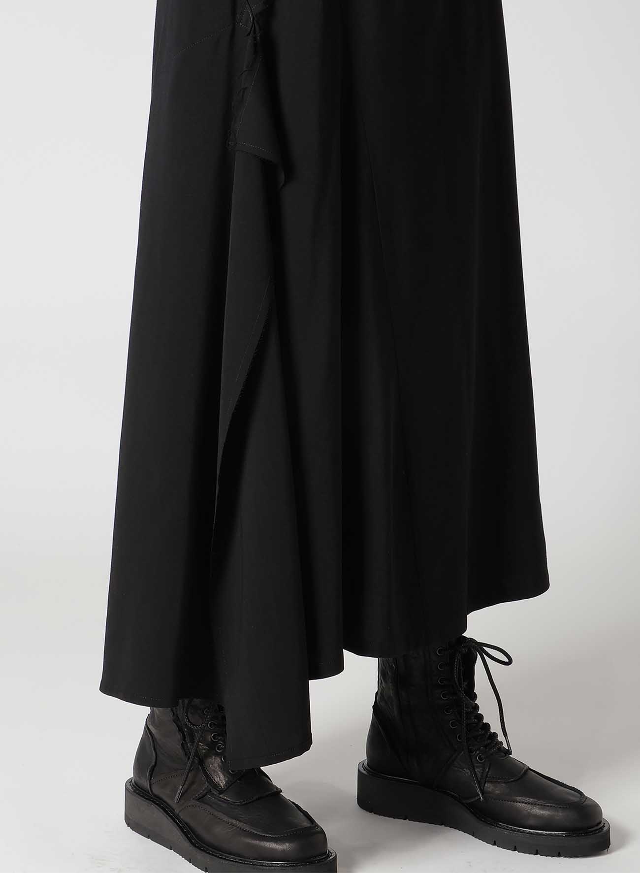 HARD TWISTED GABARDINE RIGHT SIDE SLIT FLARE SKIRT