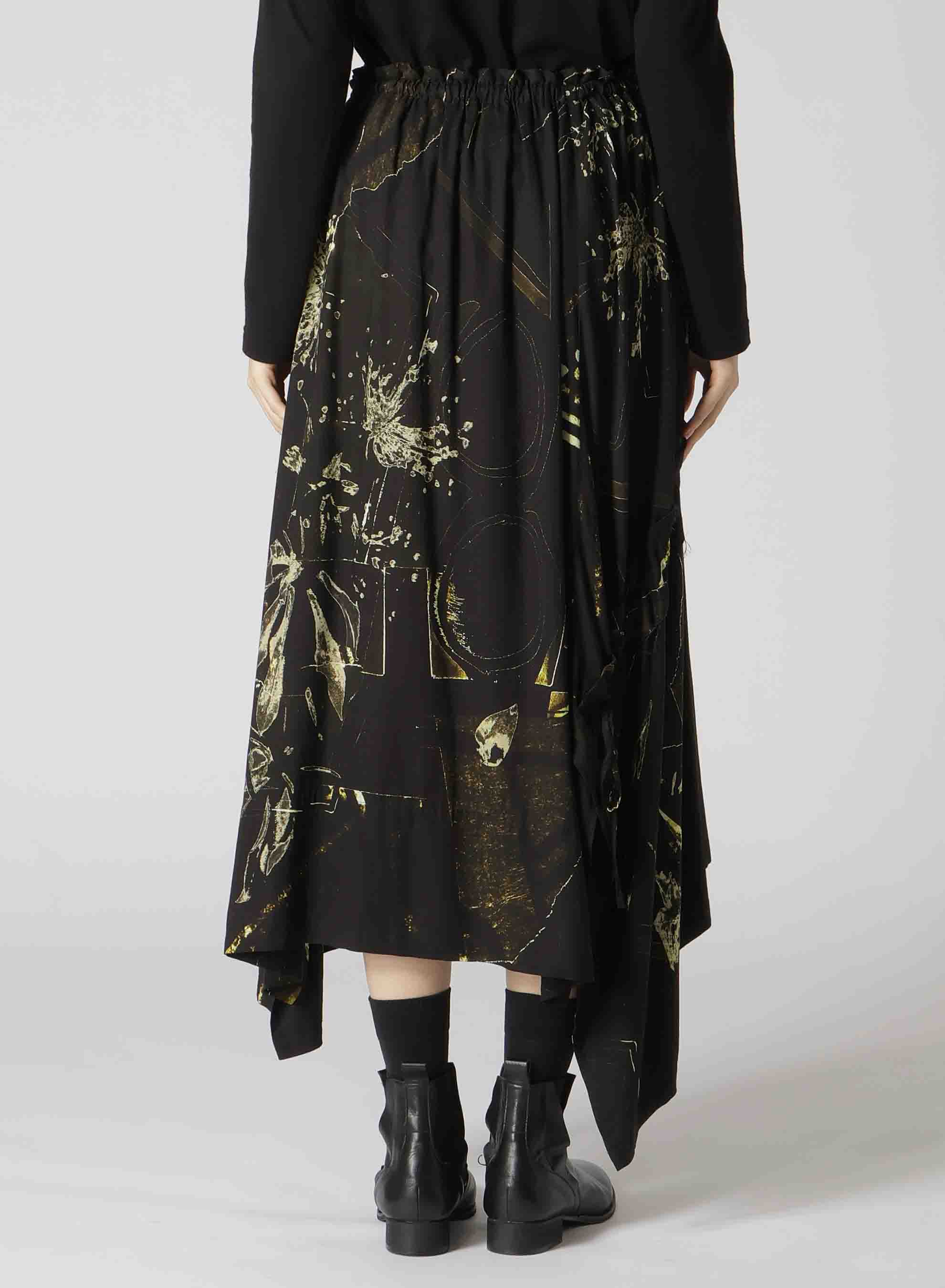 RY/LAWN AFRICAN FLOWER PT SHIRRING SKIRT