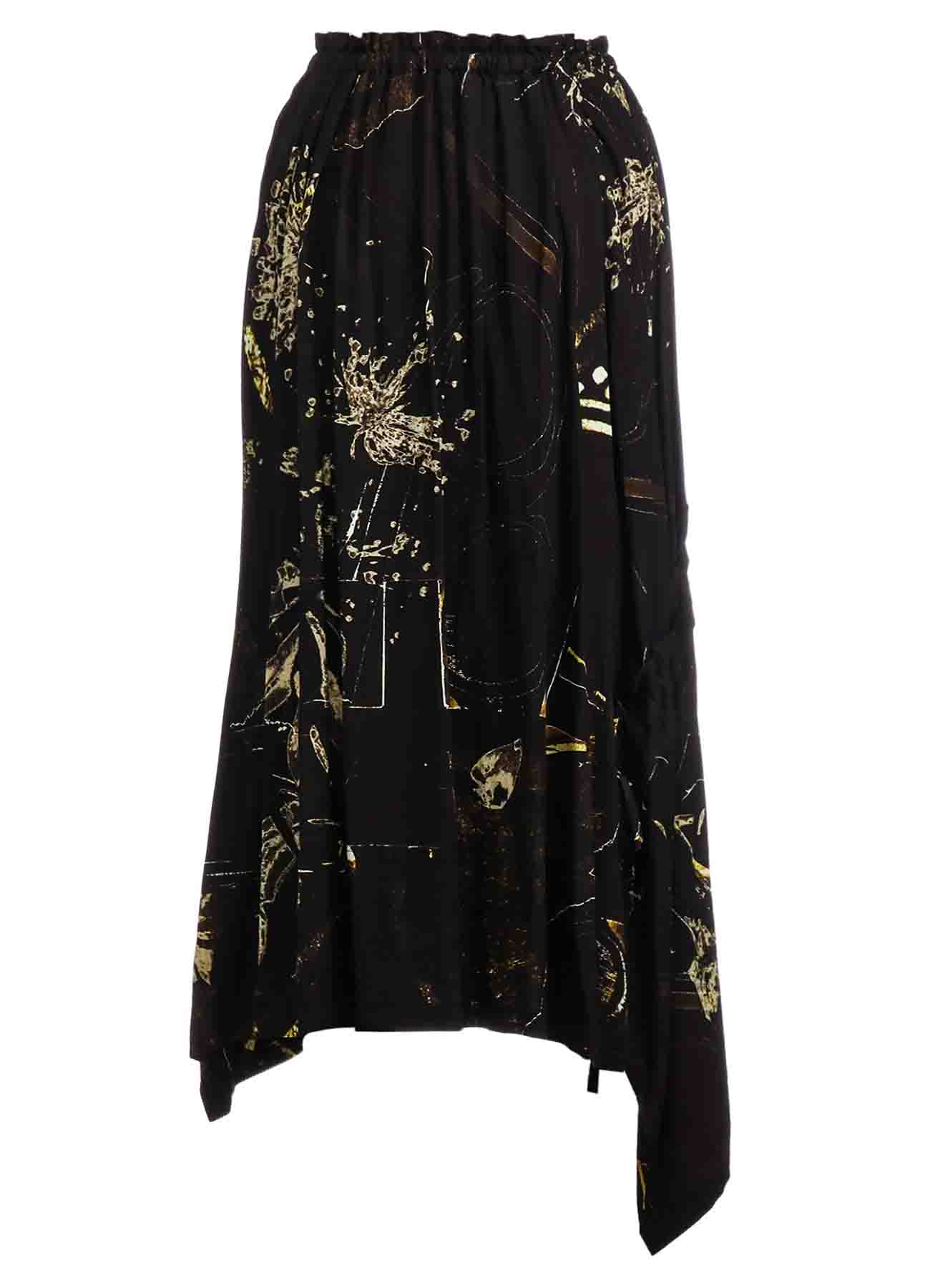 RY/LAWN AFRICAN FLOWER PT SHIRRING SKIRT