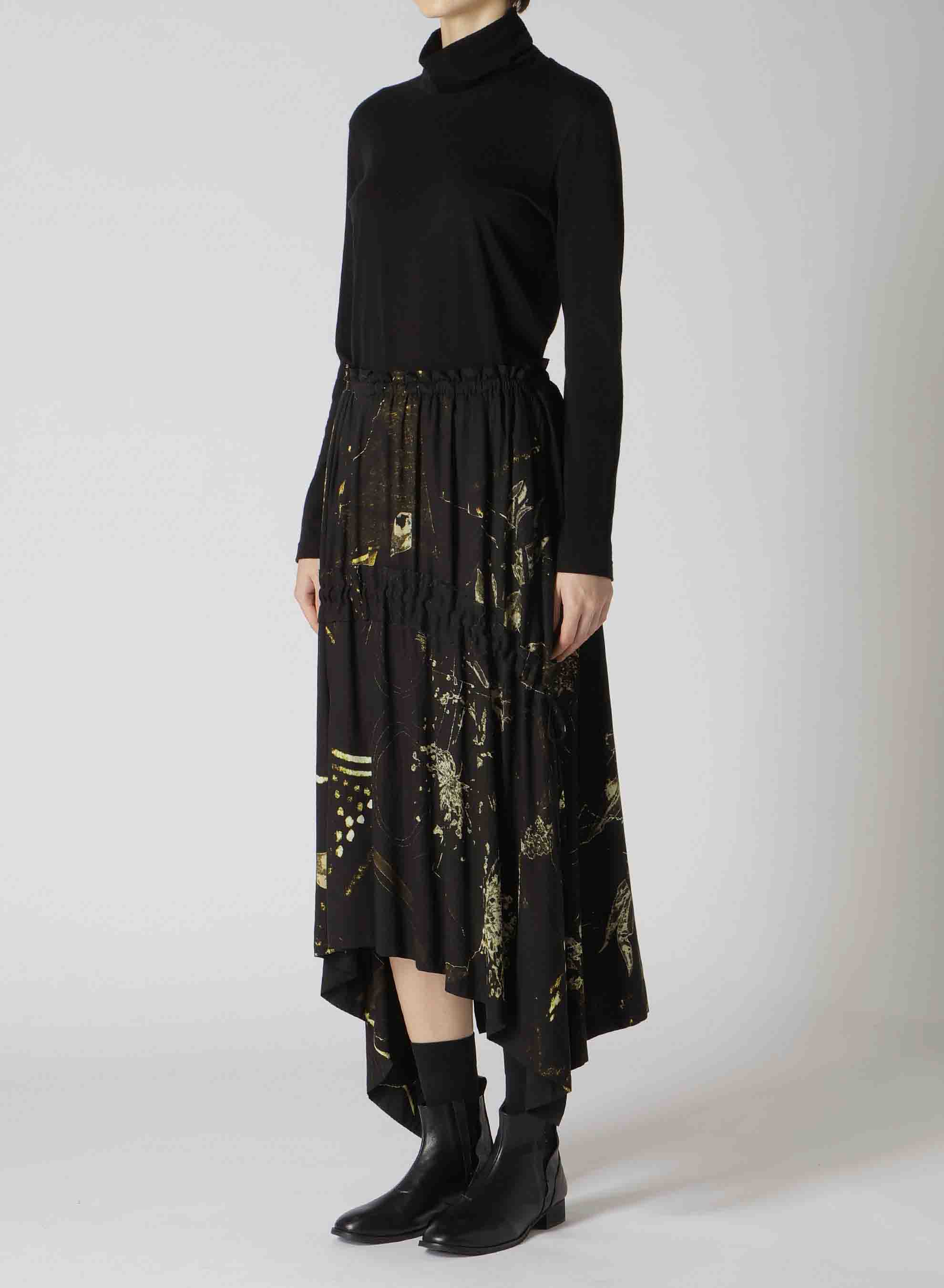 RY/LAWN AFRICAN FLOWER PT SHIRRING SKIRT