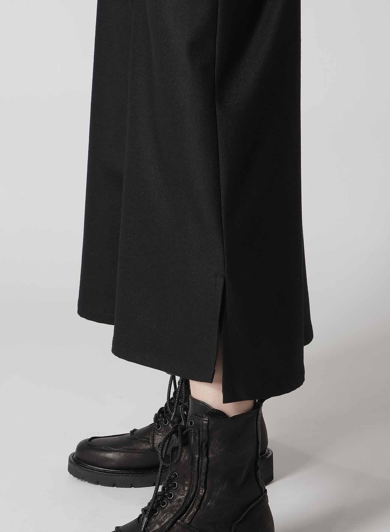 W/ FLANNEL HAND STITCHED ASYMMETERIC FLARE SKIRT