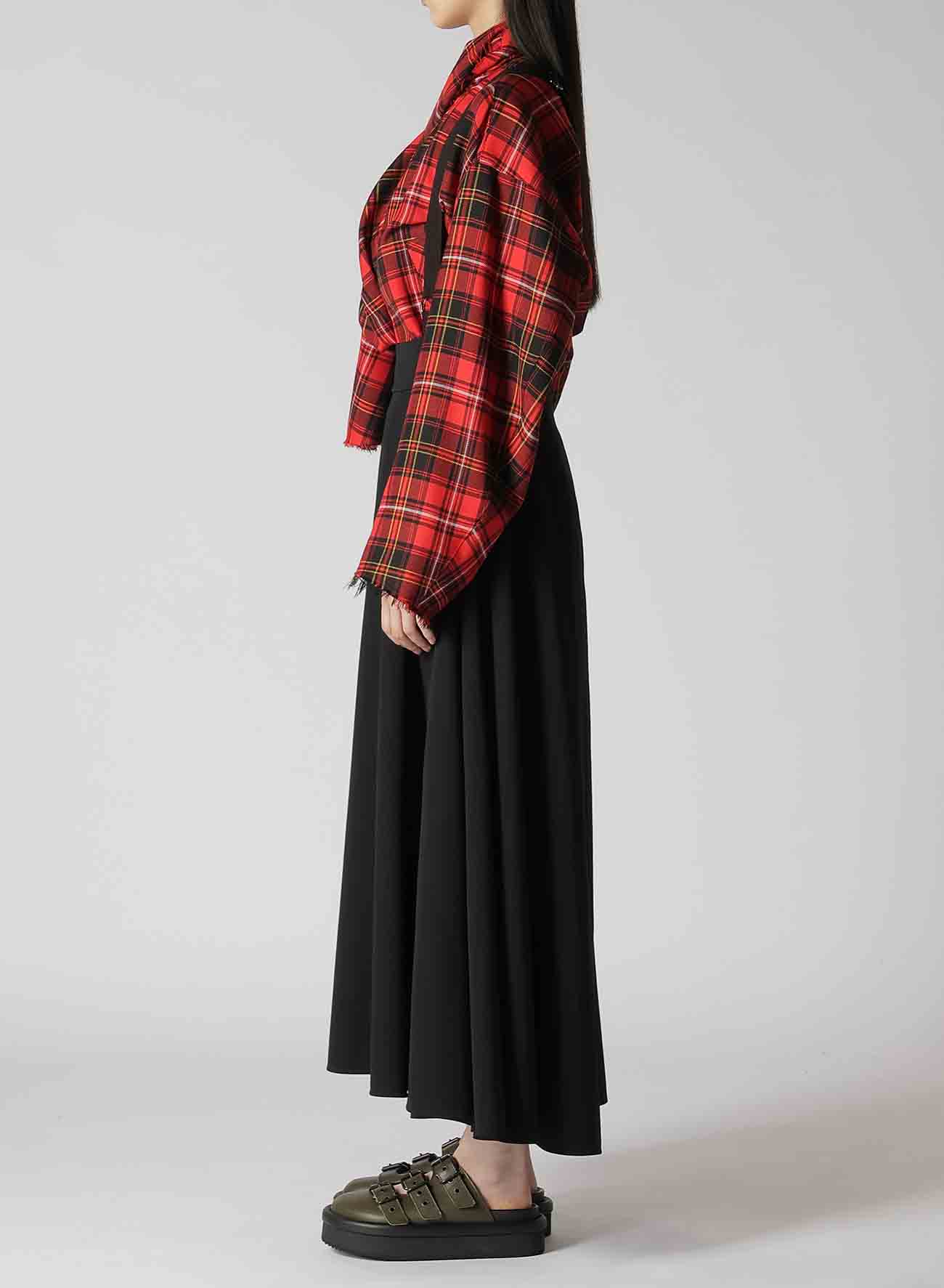 HIGH TWISTED WASHER WOOL GABARDINE SKIRT