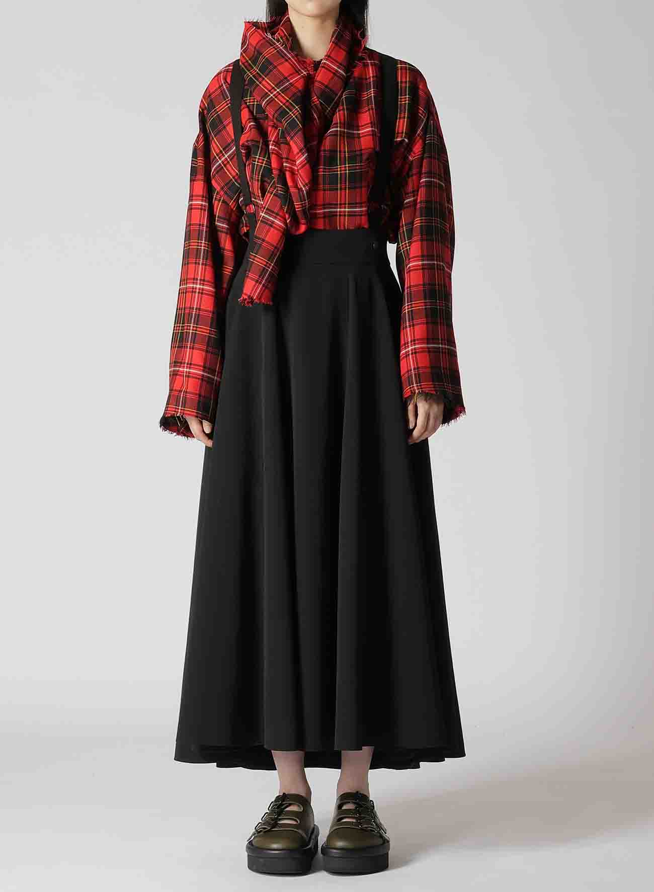 HIGH TWISTED WASHER WOOL GABARDINE SKIRT